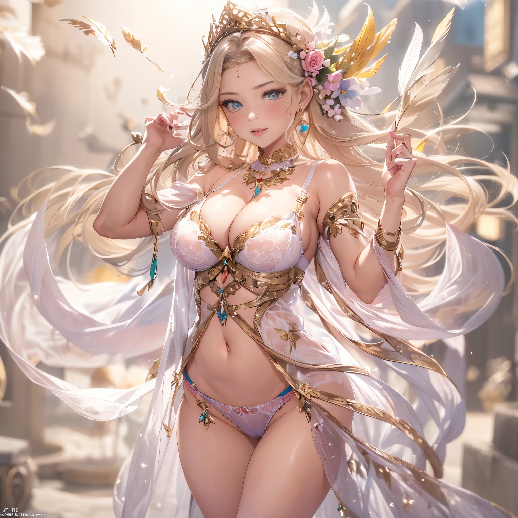beautiful美しさ, 3D two-dimensional, rich, blonde, skirt, stockings, high heels, poison、star、star、(Highly detailed CG Unity 8K wallpaper),(masterpiece), (最high quality), (Super detailed), (best illustrations),(best shadow), (sharp eyeliner, eye shadow, fine eye:1.1), (超High resolution,realistic,最high quality,realistic),(8K,RAW photo,最high quality,マstarプル),mature woman、sensual curves、huge breasts、thighs、bubble、お尻のmasterpiece, 最high quality, Super detailed, full body shot, mature woman, beautiful mature woman, nightgown and underwear, enchanting smile, thick lips, Chubby lips, blush, looking at the viewer, provocative expression, beautiful髪型, cleavage, Plump、curvy hips、attractive face、sexy lingerie、an inviting gaze、Expression of emotions、Lewd underwear、(((erotic see-through lingerie set)))、Standing position、gorgeous accessories 、big breastsの女性, bare shoulders, golden hair, colored feather, metal ornaments, colored flowers, particle, light, (masterpiece, 最high quality, 最high quality, official art, beautiful and aesthetic:1.2), (1 girl:1.3), very detailed,(fractal art:1.1),(colorful:1.1)、(flowers:1.3),most detailed,(zentangle:1.2), (dynamic pose), (abstract background:1.3), (shiny skin), (lots of colors :1.4), ,(earrings:1.4), (feather:1.4),masterpiece, 最high quality, Super detailed, 30~40 years, full body shot, beautiful 、various hairstyles,gold headband,plump breasts,beautiful butt,greek clothing,Tulle covers the breasts,perfectly proportioned, detailed clothing details,marble,god statue,cinematic lighting, film grain, 8K, masterpiece, Super detailed, high detail, high quality, High resolution,(((NSFW:1.2)))、exposed chest、Openwork decoration,(((see through dress)))、(((解剖学的に正しいbody))) , 最high quality, Super detailed, (((Lewd underwear)))、raise your butt, from below, (((R-18)))、Hakari、thighs, big breasts, Are standing, cowboy shot, blush, (((1 girl))), (masterpiece:1.3), (High resolution), (8K), (very detailed), perfect face, Nice eye and face, (((最high quality))), (Super detailed), detailed face and eye, (alone), High resolution、beautifuleye,(((sexy pose)))、(((整ったbig breasts)))、((beautiful eye))、luxury、(((超High resolution)))、(((detailed description)))、(((ぽっちゃりbody型)))、(((解剖学的構造に一致したbodyの部位)))、beautiful長いまつ毛、バランスのとれたbody型、2book arm、2 feet、Just the right size for your legs and arms、Fishnet tights、glamorous、(((Clear white and black eye)))、lipstick、Sparkling、(Undistorted face, eye, body)、jewelry、gem、(長くカールしたbeautifulまつ毛)、(((バランス良いbeautiful胸)))、(transparent, Exquisite skin:1.2)、(((完璧なglamorousボディー))