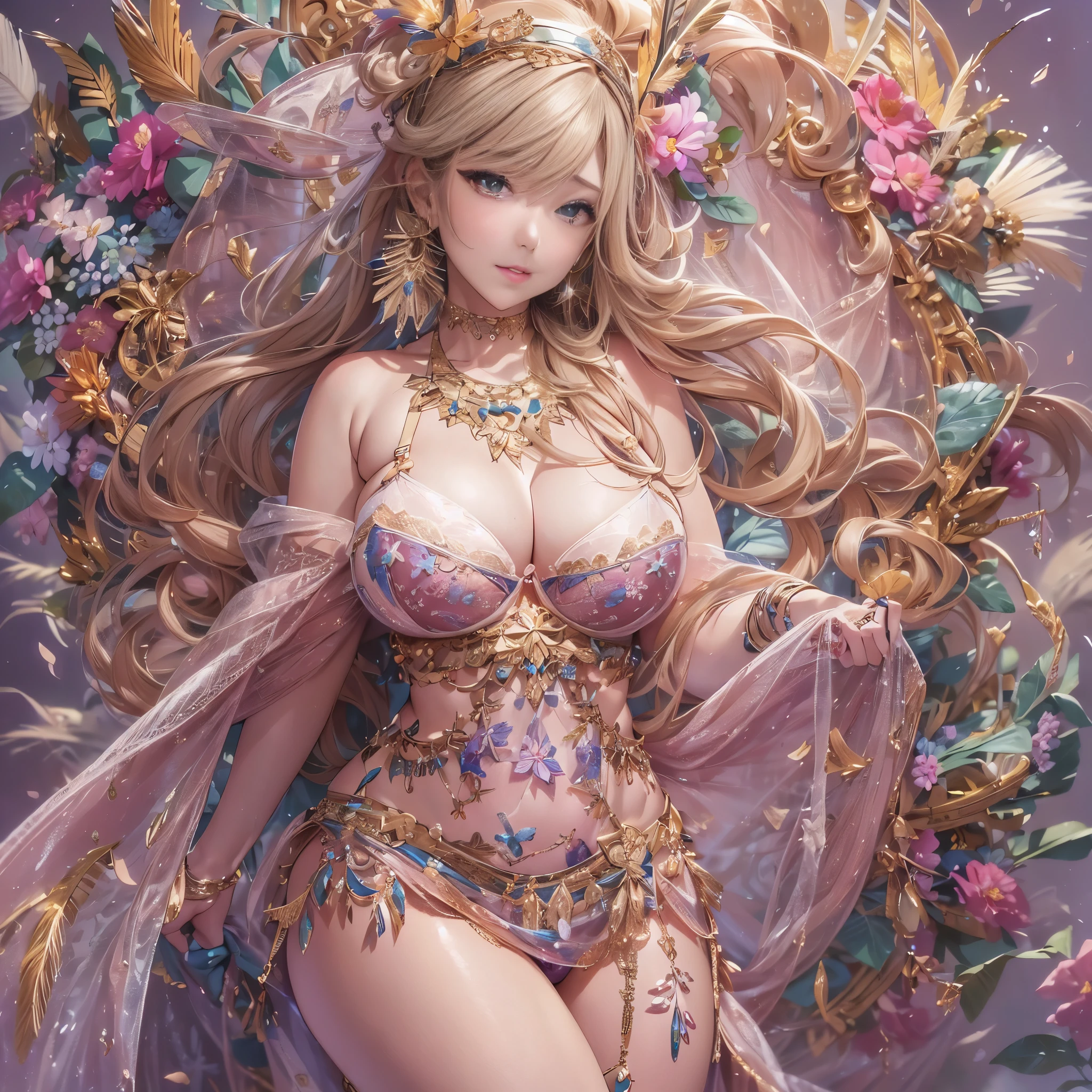 beautiful美しさ, 3D two-dimensional, rich, blonde, skirt, stockings, high heels, poison、star、star、(Highly detailed CG Unity 8K wallpaper),(masterpiece), (最high quality), (Super detailed), (best illustrations),(best shadow), (sharp eyeliner, eye shadow, fine eye:1.1), (超High resolution,realistic,最high quality,realistic),(8K,RAW photo,最high quality,マstarプル),mature woman、sensual curves、huge breasts、thighs、bubble、お尻のmasterpiece, 最high quality, Super detailed, full body shot, mature woman, beautiful mature woman, nightgown and underwear, enchanting smile, thick lips, Chubby lips, blush, looking at the viewer, provocative expression, beautiful髪型, cleavage, Plump、curvy hips、attractive face、sexy lingerie、an inviting gaze、Expression of emotions、Lewd underwear、(((erotic see-through lingerie set)))、Standing position、gorgeous accessories 、big breastsの女性, bare shoulders, golden hair, colored feather, metal ornaments, colored flowers, particle, light, (masterpiece, 最high quality, 最high quality, official art, beautiful and aesthetic:1.2), (1 girl:1.3), very detailed,(fractal art:1.1),(colorful:1.1)、(flowers:1.3),most detailed,(zentangle:1.2), (dynamic pose), (abstract background:1.3), (shiny skin), (lots of colors :1.4), ,(earrings:1.4), (feather:1.4),masterpiece, 最high quality, Super detailed, 30~40 years, full body shot, beautiful 、various hairstyles，gold headband，plump breasts，beautiful butt，greek clothing，Tulle covers the breasts，perfectly proportioned, detailed clothing details,marble，god statue，cinematic lighting, film grain, 8K, masterpiece, Super detailed, high detail, high quality, High resolution,(((NSFW:1.2)))、exposed chest、Openwork decoration，(((see through dress)))、(((解剖学的に正しいbody))) , 最high quality, Super detailed, (((Lewd underwear)))、raise your butt, from below, (((R-18)))、Hakari、thighs, big breasts, Are standing, cowboy shot, blush, (((1 girl))), (masterpiece:1.3), (High resolution), (8K), (very detailed), perfect face, Nice eye and face, (((最high quality))), (Super detailed), detailed face and eye, (alone), High resolution、beautifuleye,(((sexy pose)))、(((整ったbig breasts)))、((beautiful eye))、luxury、(((超High resolution)))、(((detailed description)))、(((ぽっちゃりbody型)))、(((解剖学的構造に一致したbodyの部位)))、beautiful長いまつ毛、バランスのとれたbody型、２book arm、2 feet、Just the right size for your legs and arms、Fishnet tights、glamorous、(((Clear white and black eye)))、lipstick、Sparkling、(Undistorted face, eye, body)、jewelry、gem、(長くカールしたbeautifulまつ毛)、(((バランス良いbeautiful胸)))、(transparent, Exquisite skin:1.2)、(((完璧なglamorousボディー)))
