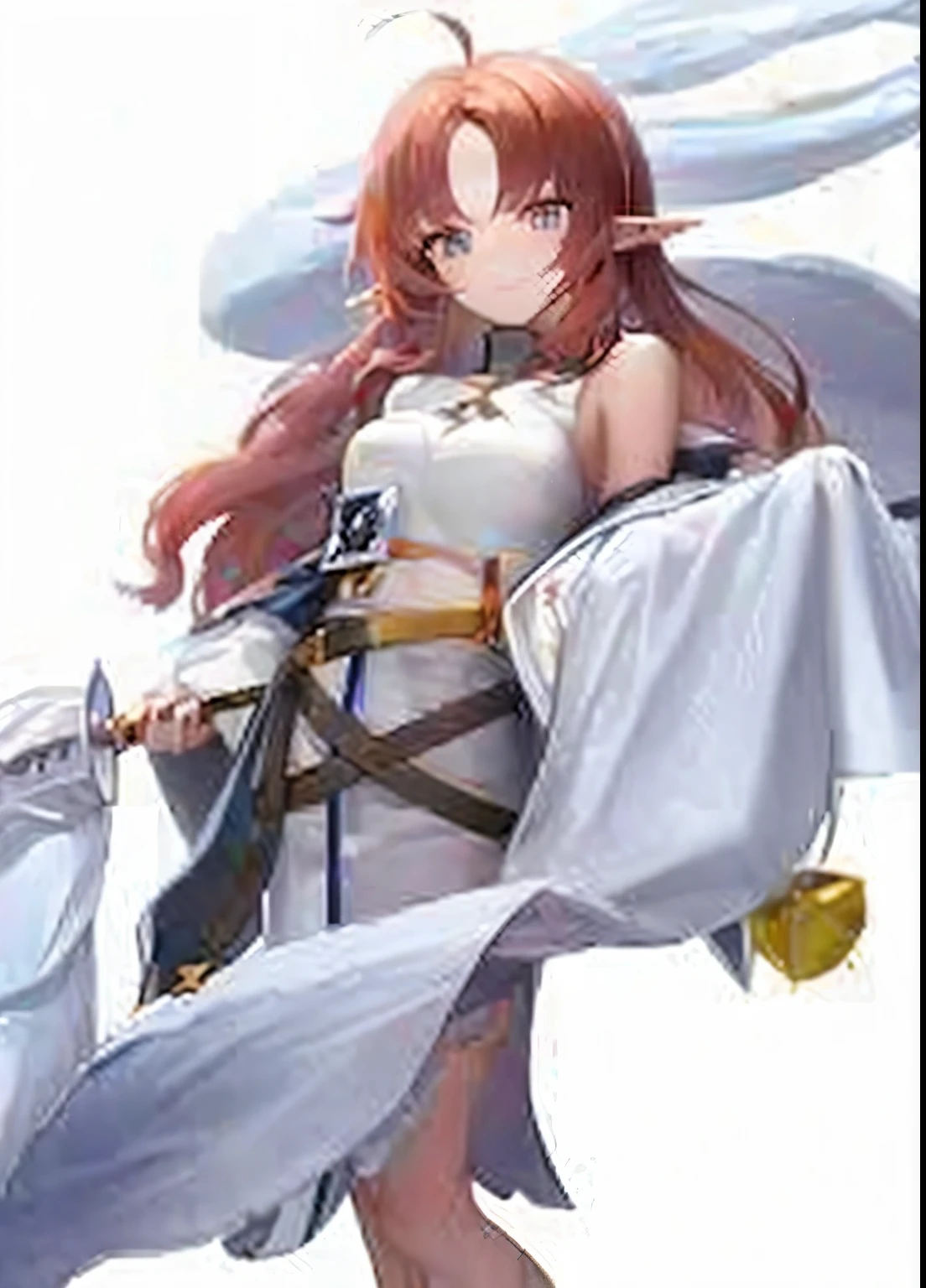 anime character with sword and wings flying in the air, ayaka genshin impact, from arknights, ayaka game genshin impact, holo is a wolf girl, keqing from genshin impact, holo, ethereal anime, rias gremory, genshin, alluring elf princess knight, holo if a wolf girl, female anime character