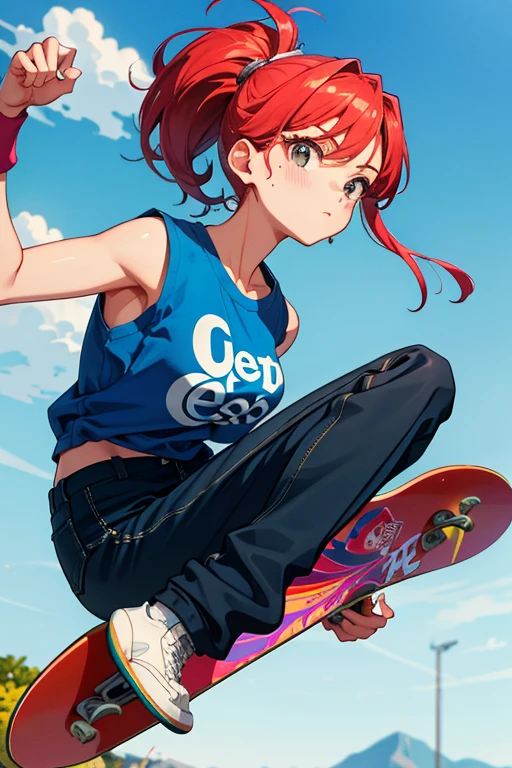 skateboard Beauty、Upper body、meaty、Glamour、40 years old、beautiful face、big chest