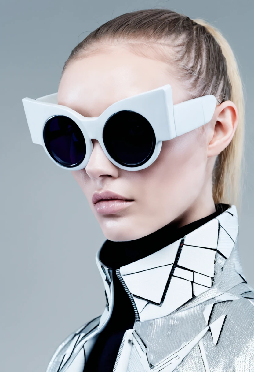 sci-fi chic:0.4, futuristic couture:0.3, glitch aesthetic:0.3, haute couture:0.4 , eyewear, by Kim Jones and Rad Hourani , 