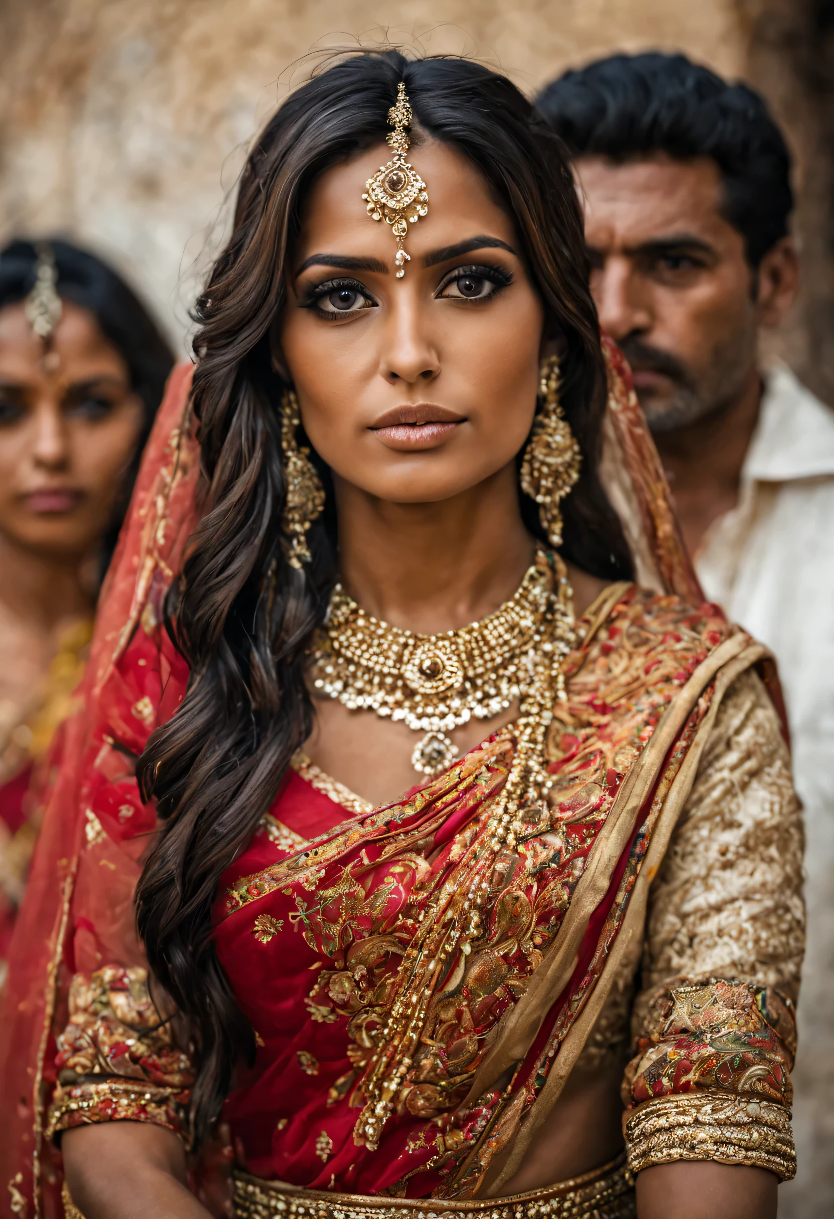 Mulher com trajes indianos