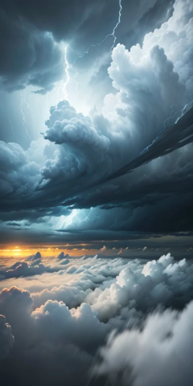 Picture of a scenery: a storm brings clouds into a frenzy.