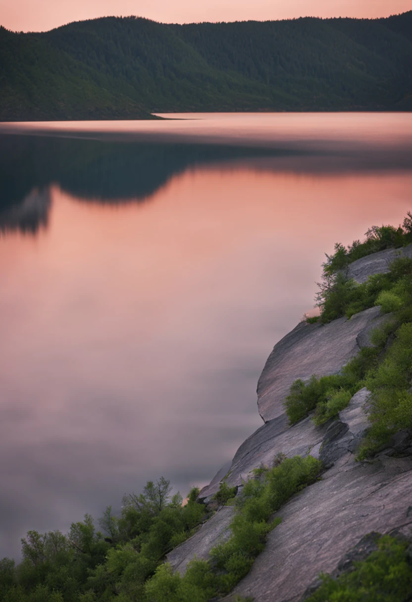 (minimalism:1.4), rain lake