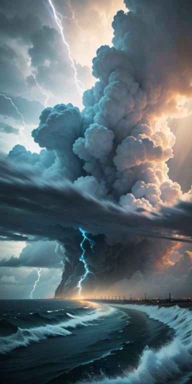 Picture of a scenery: a storm brings clouds into a frenzy.