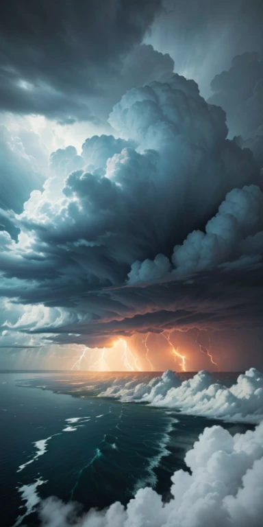 Picture of a scenery: a storm brings clouds into a frenzy.