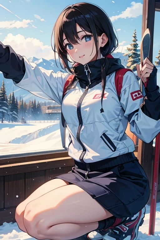 beautiful mature woman、solo、skiingゴーグル、skiing、sexy
