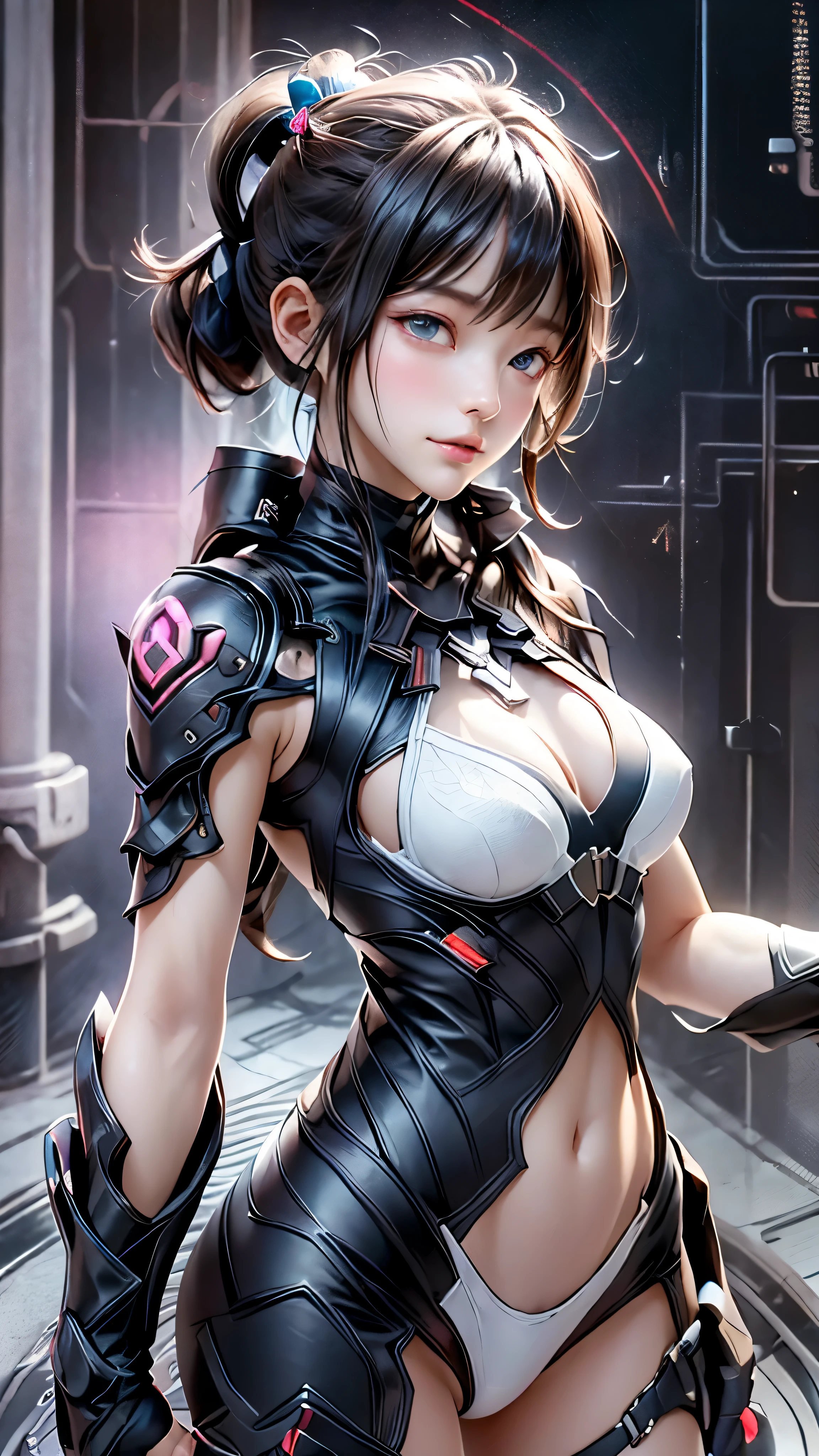 ((highest quality)), ((masterpiece)), (be familiar with:1.4), 。.。.。.3D, beautiful cyberpunk woman image,nffsw(high dynamic range),ray tracing,NVIDIA RTX,super resolution,unreal 5,scattered below the surface,PBR texturing,Post-processing,anisotropic filtering,written boundary depth,maximum clarity and sharpness,multilayer texture,Albedo and specular maps,surface shading,Accurate simulation of light-matter interactions,perfect proportions,octane rendering,two-tone lighting,wide aperture,Low ISO、White balance、Rule of thirds、8,000 students、((Holding a sword in your hand))((white and blue clothes))
