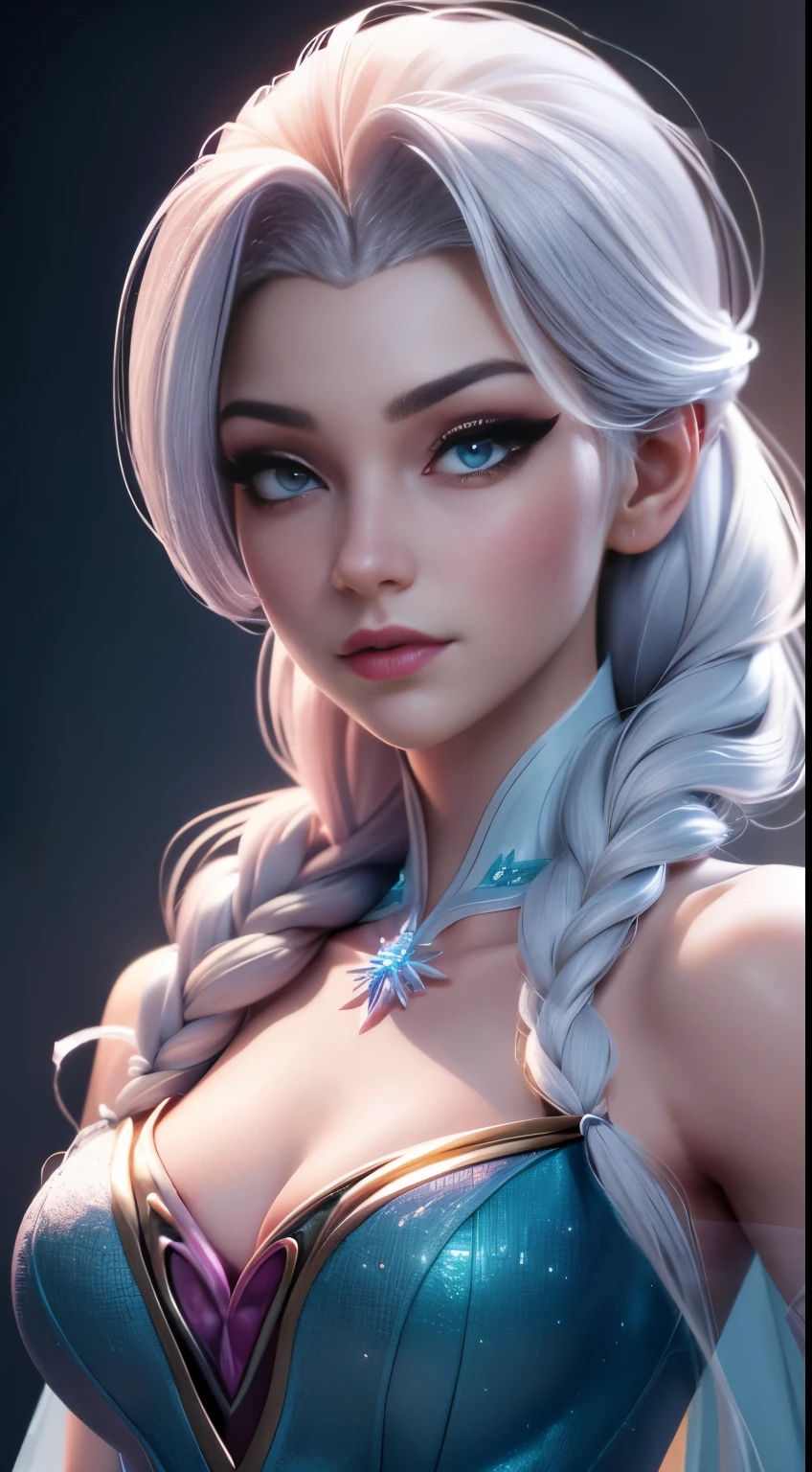 (elsa frozen-rose quartz SU mezclando modelos .) Highly detailed CG unity 8k wallpaper, style shot, complex, high detail, dramatic, highest quality movie still image, very detailed, masterpiece, best quality, character design, Elsa, Elsa from Frozen,Diamante Rosado fusión (( Dark style)), realistic ultra-detailed rendering style, natural light, sharp character design, (hard focus, 8k), (((natural skin texture))), 8k textures, soft cinematic lighting, adobe lightroom, dark room, hdr, Sophisticated, Elegant, Rich Detail, Sharp Focuilm Look) )), Soothing Tones, Detail Frenzy, Intricate Detail, Super Detail, Low Contrast, Soft Film Lighting, Dull Colors, Exposure Blending, HDR, Fade, 35mm, f/1.4, ISO64, f16, 25 sec.
