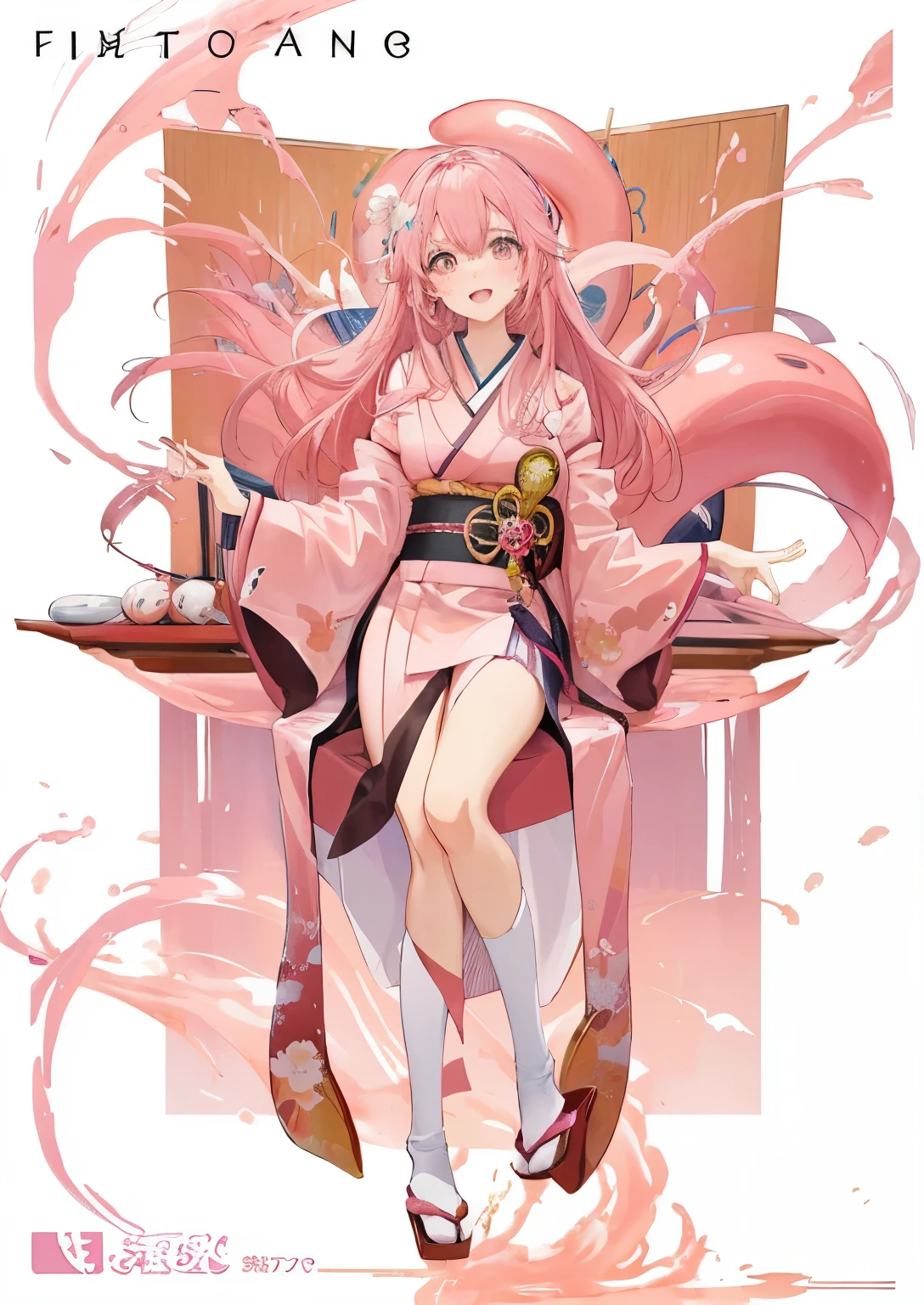 Japanese cartoons girl with pink hair and pink dress sitting on a pink chair, Japanese cartoons cover, Japanese cartoons lover, (Japanese cartoons girl), Japanese cartoons artwork, Japanese cartoons arts, Japanese cartoons art, Humanoid pink squid girl, Japanese cartoons vibes, Japanese cartoons style artwork, splash art Japanese cartoons , sweet art, Japanese cartoons!!!!!!!!!!!!!!!, art cover, Japanese cartoons style art, Japanese cartoons girl