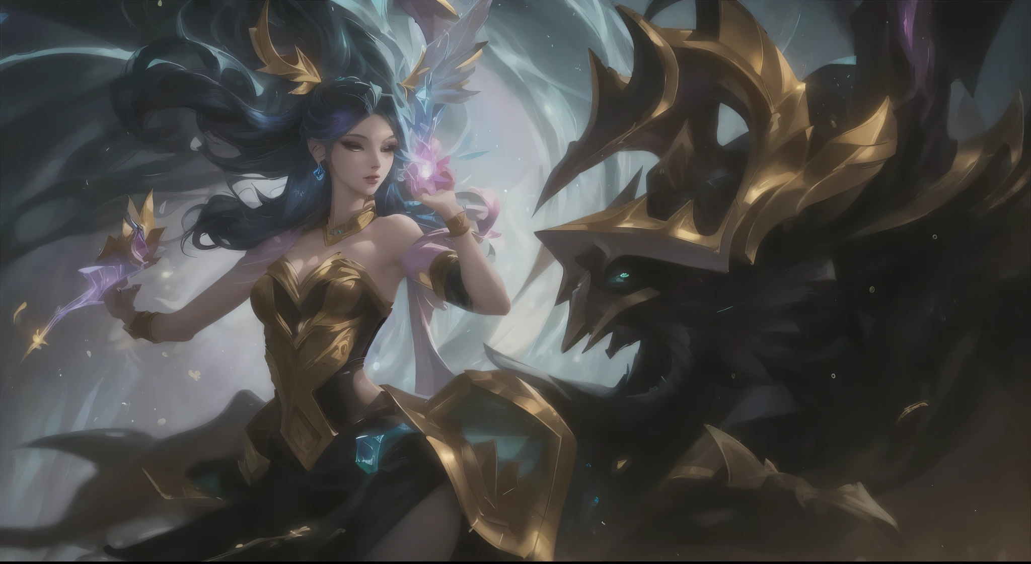 Anime style image of a woman with wings on a boat, Official splash art, From League of Legends, lebron, League of Legends Flash Painting, League of legends splash art, League of Legends Concept Art, League of Legends style art, League of Legends Art style, Extremely detailed Artgerm, League of Legends Art, League of Legends character art, very warm