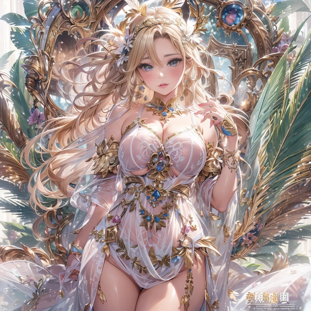 beautiful美しさ, 3D two-dimensional, rich, blonde, skirt, stockings, high heels, poison、star、star、(Highly detailed CG Unity 8K wallpaper),(masterpiece), (最high quality), (Super detailed), (best illustrations),(best shadow), (sharp eyeliner, eye shadow, fine eye:1.1), (超High resolution,realistic,最high quality,realistic),(8K,RAW photo,最high quality,マstarプル),mature woman、sensual curves、huge breasts、thighs、bubble、お尻のmasterpiece, 最high quality, Super detailed, full body shot, mature woman, beautiful mature woman, nightgown and underwear, enchanting smile, thick lips, Chubby lips, blush, looking at the viewer, provocative expression, beautiful髪型, cleavage, Plump、curvy hips、attractive face、sexy lingerie、an inviting gaze、Expression of emotions、Lewd underwear、(((erotic see-through lingerie set)))、Standing position、gorgeous accessories 、big breastsの女性, bare shoulders, golden hair, colored feather, metal ornaments, colored flowers, particle, light, (masterpiece, 最high quality, 最high quality, official art, beautiful and aesthetic:1.2), (1 girl:1.3), very detailed,(fractal art:1.1),(colorful:1.1)、(flowers:1.3),most detailed,(zentangle:1.2), (dynamic pose), (abstract background:1.3), (shiny skin), (lots of colors :1.4), ,(earrings:1.4), (feather:1.4),masterpiece, 最high quality, Super detailed, 30~40 years, full body shot, beautiful 、various hairstyles,gold headband,plump breasts,beautiful butt,greek clothing,Tulle covers the breasts,perfectly proportioned, detailed clothing details,marble,god statue,cinematic lighting, film grain, 8K, masterpiece, Super detailed, high detail, high quality, High resolution,(((NSFW:1.2)))、exposed chest、Openwork decoration,(((see through dress)))、(((解剖学的に正しいbody))) , 最high quality, Super detailed, (((Lewd underwear)))、raise your butt, from below, (((R-18)))、Hakari、thighs, big breasts, Are standing, cowboy shot, blush, (((1 girl))), (masterpiece:1.3), (High resolution), (8K), (very detailed), perfect face, Nice eye and face, (((最high quality))), (Super detailed), detailed face and eye, (alone), High resolution、beautifuleye,(((sexy pose)))、(((整ったbig breasts)))、((beautiful eye))、luxury、(((超High resolution)))、(((detailed description)))、(((ぽっちゃりbody型)))、(((解剖学的構造に一致したbodyの部位)))、beautiful長いまつ毛、バランスのとれたbody型、2book arm、2 feet、Just the right size for your legs and arms、Fishnet tights、glamorous、(((Clear white and black eye)))、lipstick、Sparkling、(Undistorted face, eye, body)、jewelry、gem、(長くカールしたbeautifulまつ毛)、(((バランス良いbeautiful胸)))、(transparent, Exquisite skin:1.2)、(((完璧なglamorousボディー)))