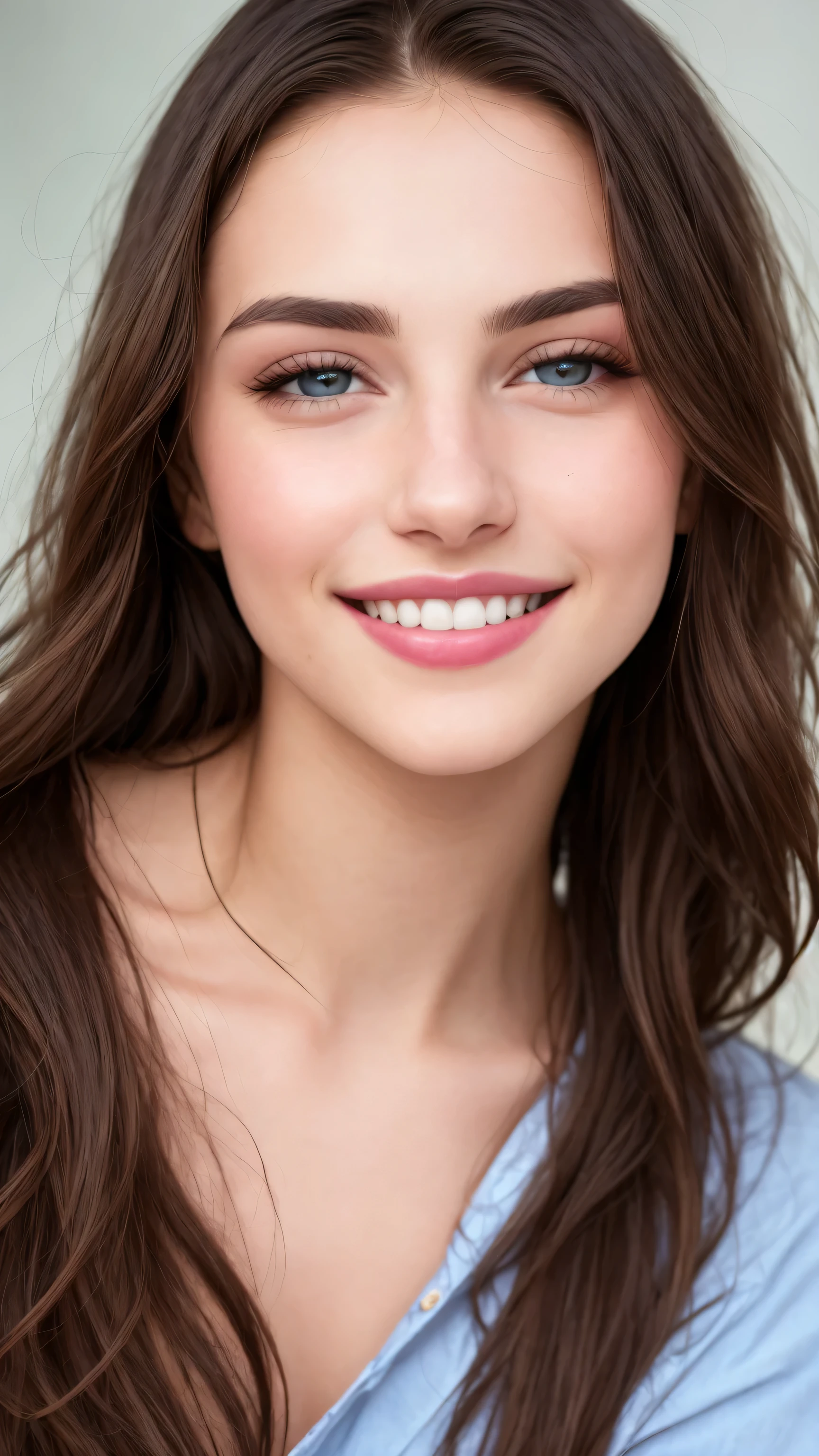 Fashion model 25 years old, [[[[close up]]]], [[[[perfect ]]]], [[[[neck]]]], [[[[Shoulder]]]], perfect brown eyes, perfect iris, perfect lips, gentle smile, perfect teeth, perfect brown skin, Soft headlight, glow, human development report, (pastel colors:1.2)