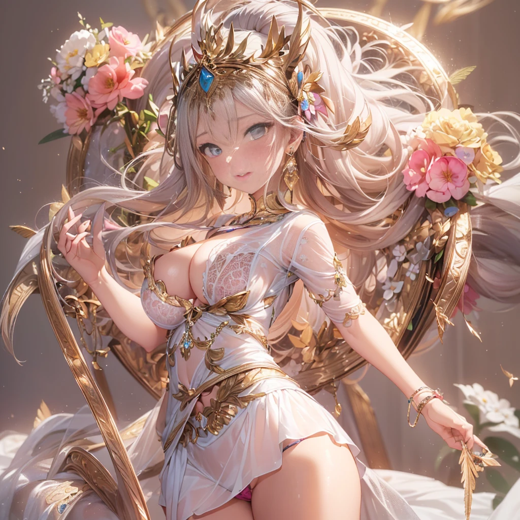 beautiful美しさ, 3D two-dimensional, rich, blonde, skirt, stockings, high heels, poison、star、star、(Highly detailed CG Unity 8K wallpaper),(masterpiece), (最high quality), (Super detailed), (best illustrations),(best shadow), (sharp eyeliner, eye shadow, fine eye:1.1), (超High resolution,realistic,最high quality,realistic),(8K,RAW photo,最high quality,マstarプル),mature woman、sensual curves、huge breasts、thighs、bubble、お尻のmasterpiece, 最high quality, Super detailed, full body shot, mature woman, beautiful mature woman, nightgown and underwear, enchanting smile, thick lips, Chubby lips, blush, looking at the viewer, provocative expression, beautiful髪型, cleavage, Plump、curvy hips、attractive face、sexy lingerie、an inviting gaze、Expression of emotions、Lewd underwear、(((erotic see-through lingerie set)))、Standing position、gorgeous accessories 、big breastsの女性, bare shoulders, golden hair, colored feather, metal ornaments, colored flowers, particle, light, (masterpiece, 最high quality, 最high quality, official art, beautiful and aesthetic:1.2), (1 girl:1.3), very detailed,(fractal art:1.1),(colorful:1.1)、(flowers:1.3),most detailed,(zentangle:1.2), (dynamic pose), (abstract background:1.3), (shiny skin), (lots of colors :1.4), ,(earrings:1.4), (feather:1.4),masterpiece, 最high quality, Super detailed, 30~40 years, full body shot, beautiful 、various hairstyles,gold headband,plump breasts,beautiful butt,greek clothing,Tulle covers the breasts,perfectly proportioned, detailed clothing details,marble,god statue,cinematic lighting, film grain, 8K, masterpiece, Super detailed, high detail, high quality, High resolution,(((NSFW:1.2)))、exposed chest、Openwork decoration,(((see through dress)))、(((解剖学的に正しいbody))) , 最high quality, Super detailed, (((Lewd underwear)))、raise your butt, from below, (((R-18)))、Hakari、thighs, big breasts, Are standing, cowboy shot, blush, (((1 girl))), (masterpiece:1.3), (High resolution), (8K), (very detailed), perfect face, Nice eye and face, (((最high quality))), (Super detailed), detailed face and eye, (alone), High resolution、beautifuleye,(((sexy pose)))、(((整ったbig breasts)))、((beautiful eye))、luxury、(((超High resolution)))、(((detailed description)))、(((ぽっちゃりbody型)))、(((解剖学的構造に一致したbodyの部位)))、beautiful長いまつ毛、バランスのとれたbody型、2book arm、2 feet、Just the right size for your legs and arms、Fishnet tights、glamorous、(((Clear white and black eye)))、lipstick、Sparkling、(Undistorted face, eye, body)、jewelry、gem、(長くカールしたbeautifulまつ毛)、(((バランス良いbeautiful胸)))、(transparent, Exquisite skin:1.2)、(((完璧なglamorousボディー)))