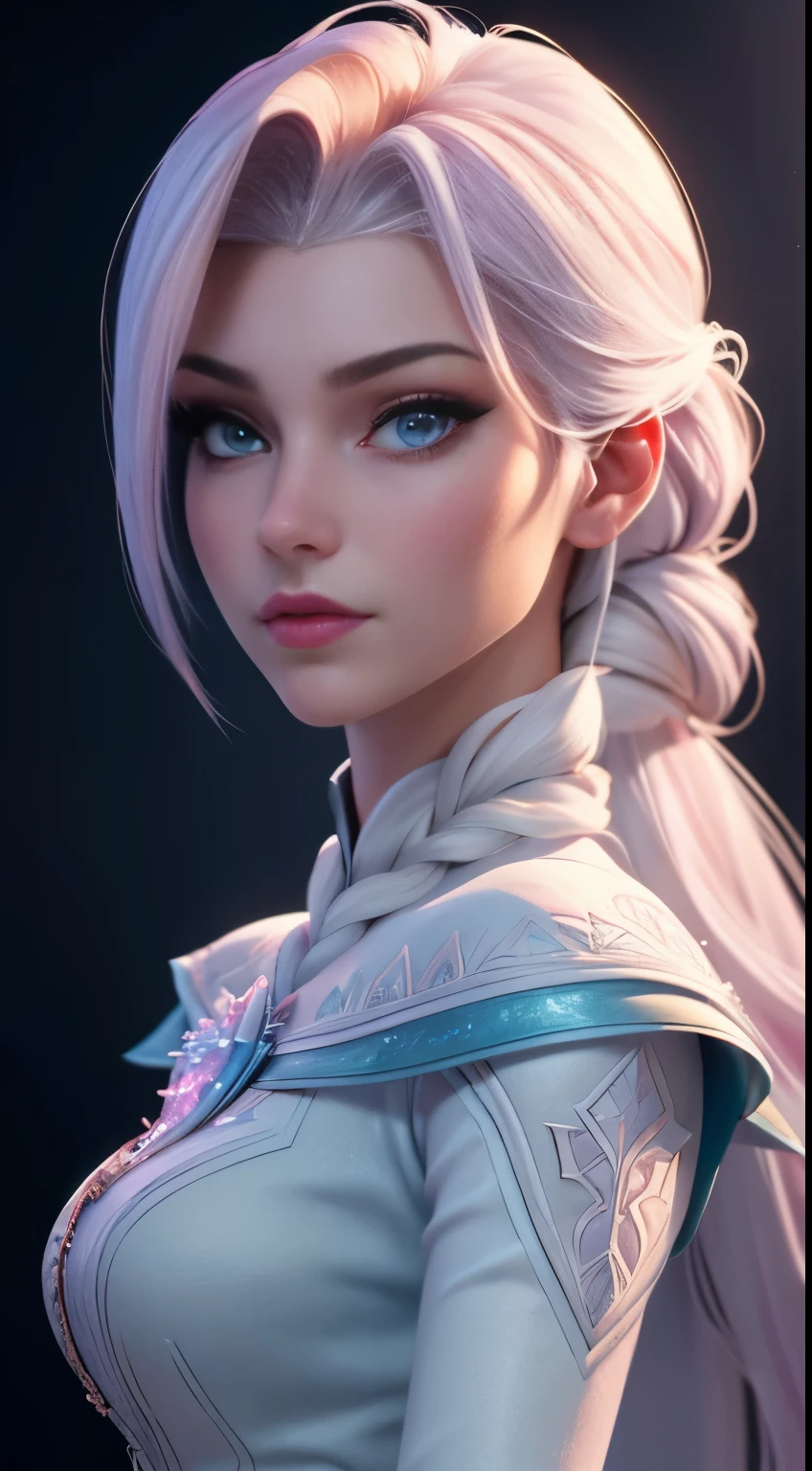 (elsa frozen-rose quartz SU mezclando modelos .) Highly detailed CG unity 8k wallpaper, style shot, complex, high detail, dramatic, highest quality movie still image, very detailed, masterpiece, best quality, character design, Elsa, Elsa from Frozen,Diamante Rosado fusión (( Dark style)), realistic ultra-detailed rendering style, natural light, sharp character design, (hard focus, 8k), (((natural skin texture))), 8k textures, soft cinematic lighting, adobe lightroom, dark room, hdr, Sophisticated, Elegant, Rich Detail, Sharp Focuilm Look) )), Soothing Tones, Detail Frenzy, Intricate Detail, Super Detail, Low Contrast, Soft Film Lighting, Dull Colors, Exposure Blending, HDR, Fade, 35mm, f/1.4, ISO64, f16, 25 sec.