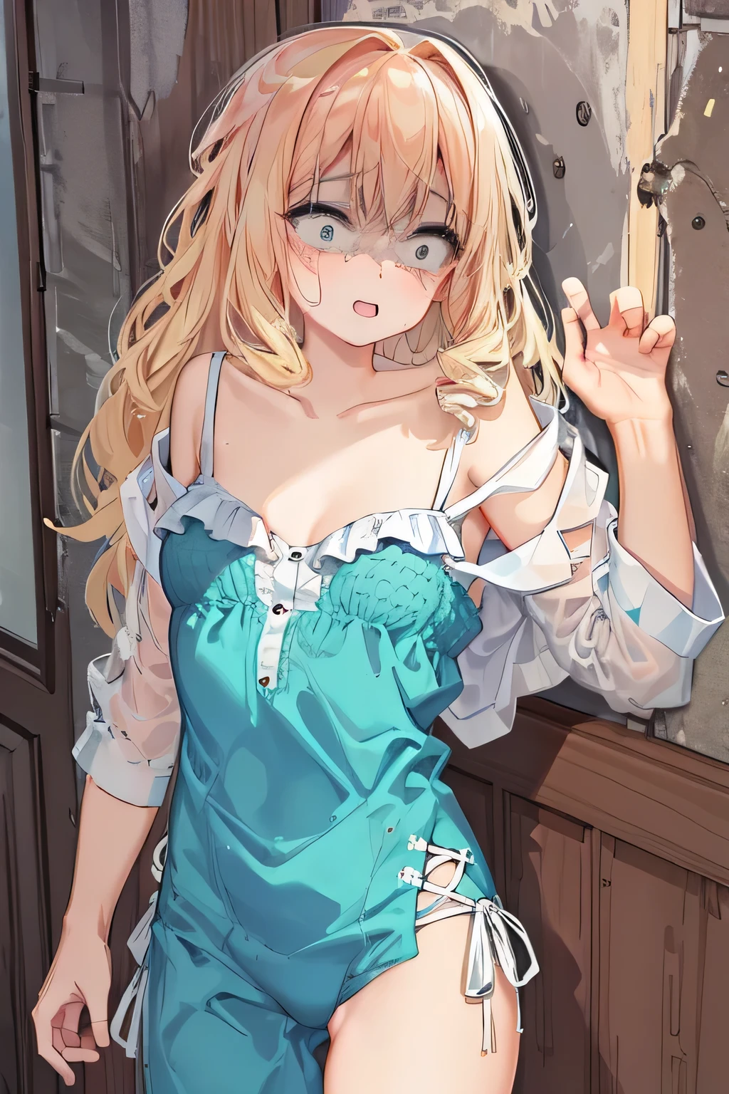 ((((a junior high school student))))、((((Inside the confinement room))))、((((Wearing only pragers and panties))))、((((Neat and clean beautiful girl))))、(((White bra visible)))、(((Blonde Russian)))、blue eyess、sodden、Very embarrassing、18year old、Beautiful and cute、Looking here、((((Underwear))))、(((Hot and sweaty)))、((I can see my panties)))、(((((collarbone and shoulders exposed)))))、(((Inside a dark classroom))))、((((Arms raised and put behind the head))))、((((Panting in pain))))、Breath is rough、((Standing against the wall)))、(((Tied up with rough rope))))、((((Hanging from the ceiling with a rope))))、((((The whole body is suspended in the air))))、shame、((((Hung on a beam))))、((((Torn shirt))))、((((Blood flowing from the inside of the thigh))))、((((Exhausted))))、(((((The whole body is defiled ))))、((((Iron fetters))))、