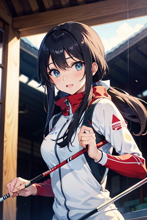 skiing場、Beauty、ski slope、skiing、Upper body、athlete、slide fast、The face is in order