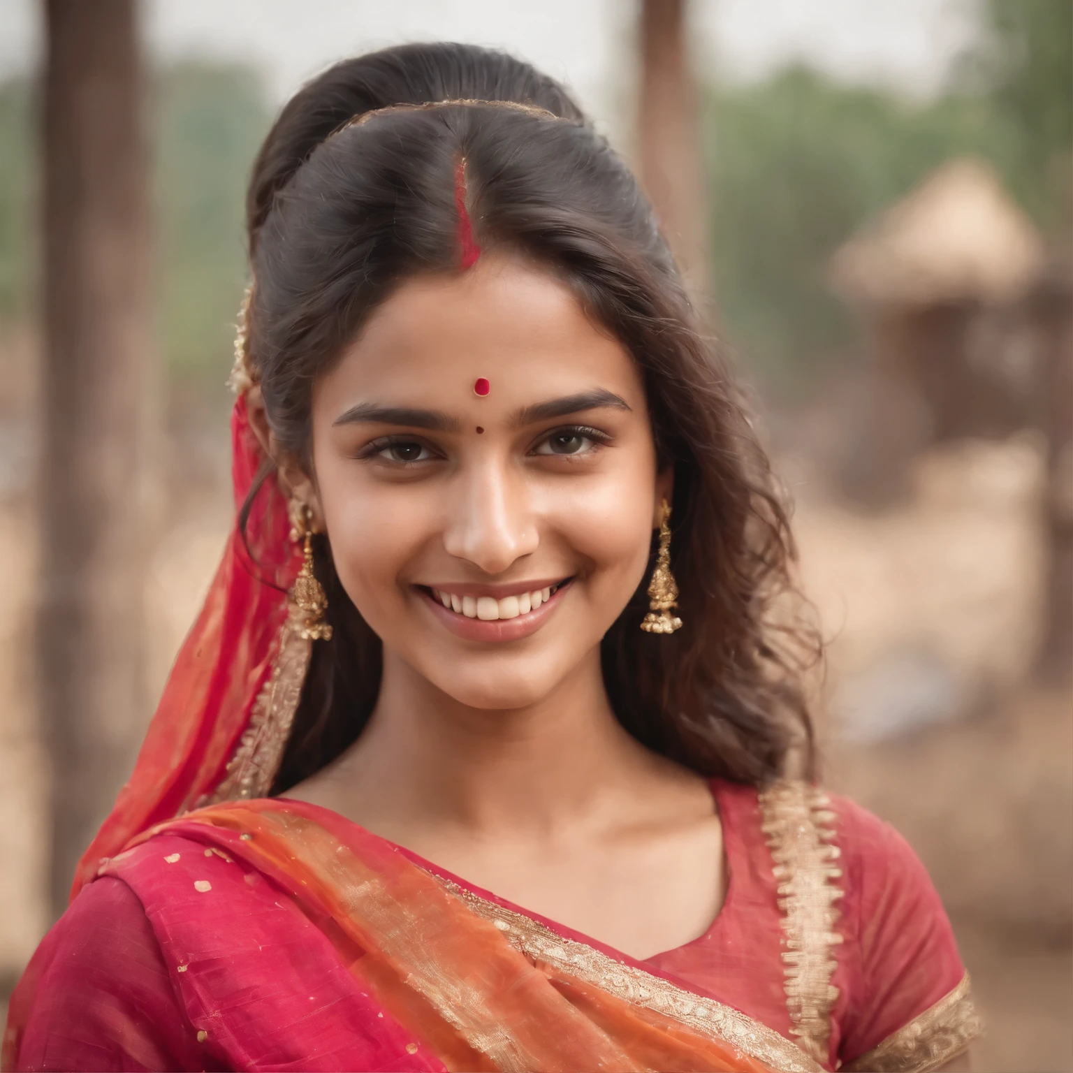 indain girl with smile on face promoting a viskey