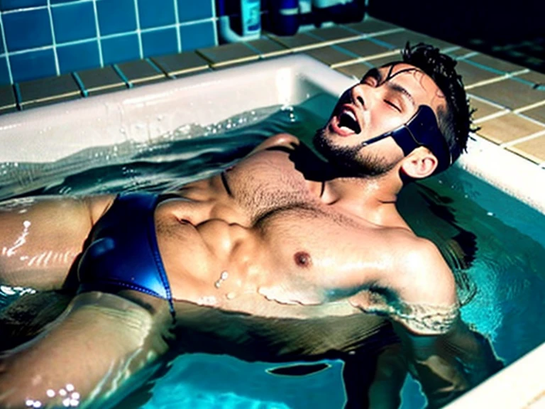 japanese men、male student、male swimming club member、male lifesaver、Male water polo player、shaved head man、dark skinned man、muscular man、man sinking in the bathtub、man sinking in the pool、man submerged in water、man diving underwater、A man wearing a black briefs swimsuit、man with open eyes、man with open mouth、man looking up to the sky、man with a sad expression、man being strangled、The whole body is shown、Swimming competitions、Swimming、swimming school、male swimming instructor、One man、Male Players、A man wearing nothing on his upper body、Actor who was killed、Young male actor playing a corpse、young man acting like he's dying、The man who plays the role of a drowned corpse、Suspense drama、mystery drama、shooting underwater