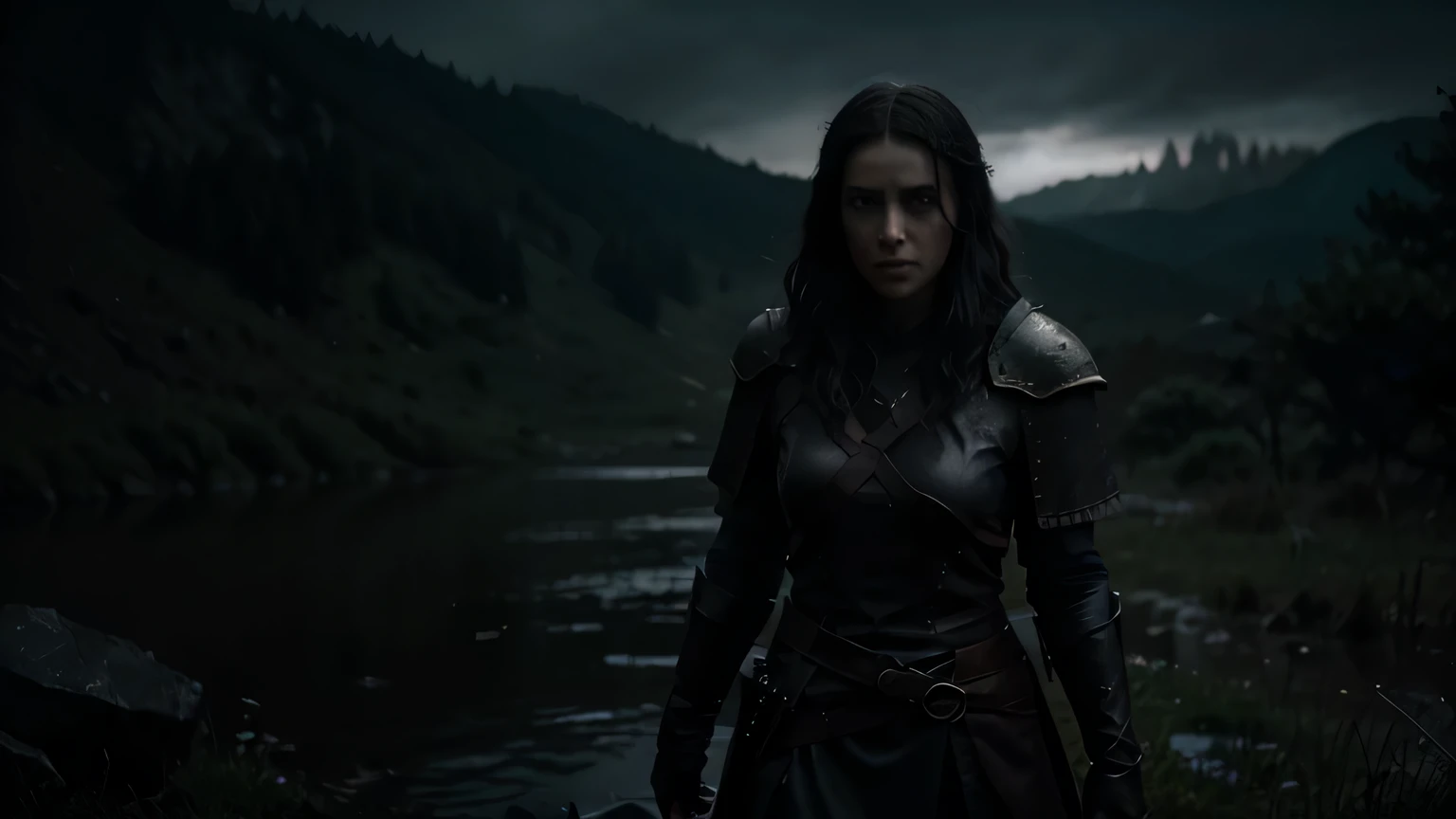 Elara fight scene, confronting dark forces in a mystical battleground, fantasy style, cinematic, detailed, 8k, sharp focus, dark fantasy style, at evening during rain, beautiful and aesthetic, photography, cinematic, 8k, high detailed,