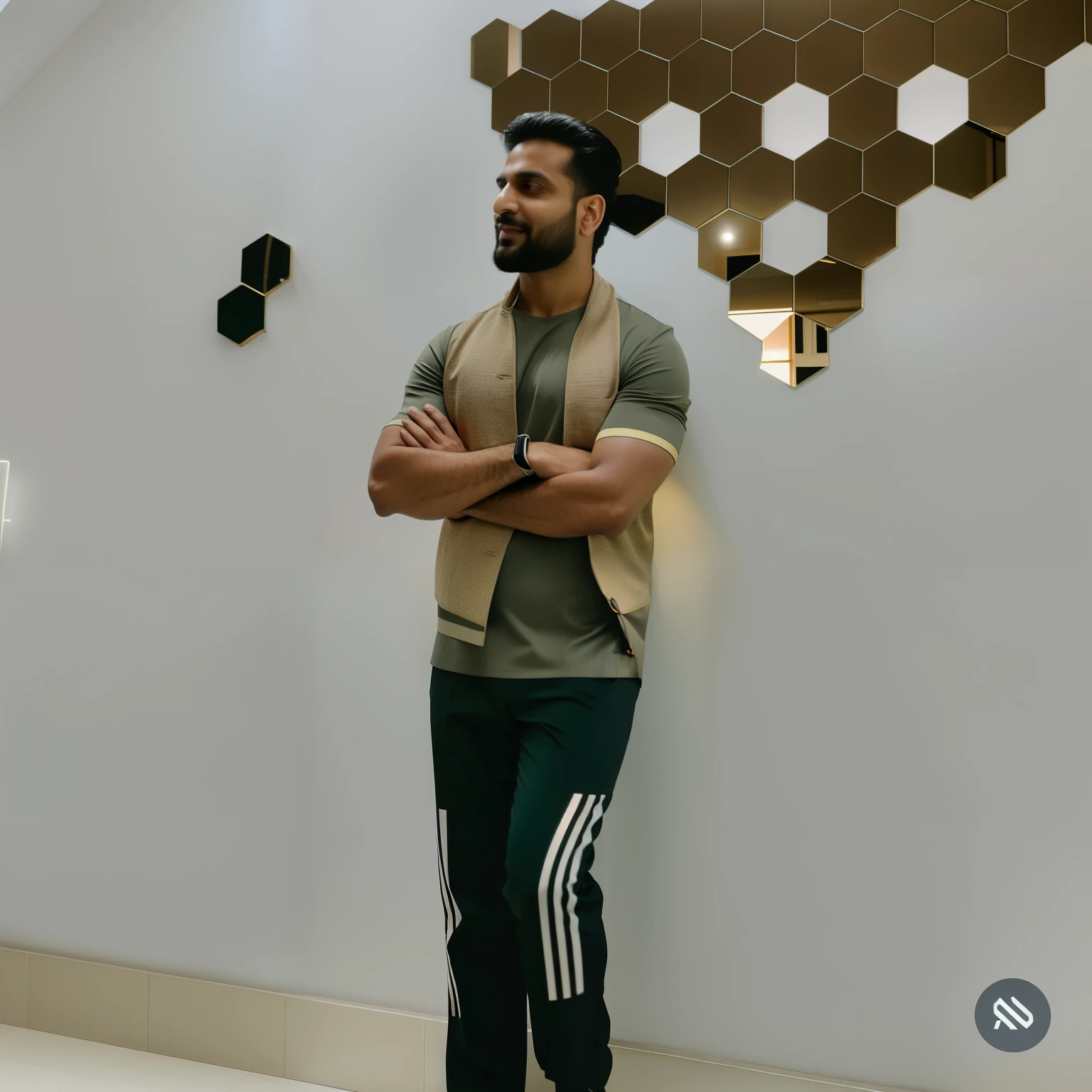 a man standing in front of a wall with a mirror, full body picture, full body photogenic shot, inspired by Saurabh Jethani, with a cool pose, candid picture, profile pic, profile image, very artistic pose, stylish pose, full body profile pose, very very low quality picture, facebook post, casual pose, full body profile camera shot, professional profile picture