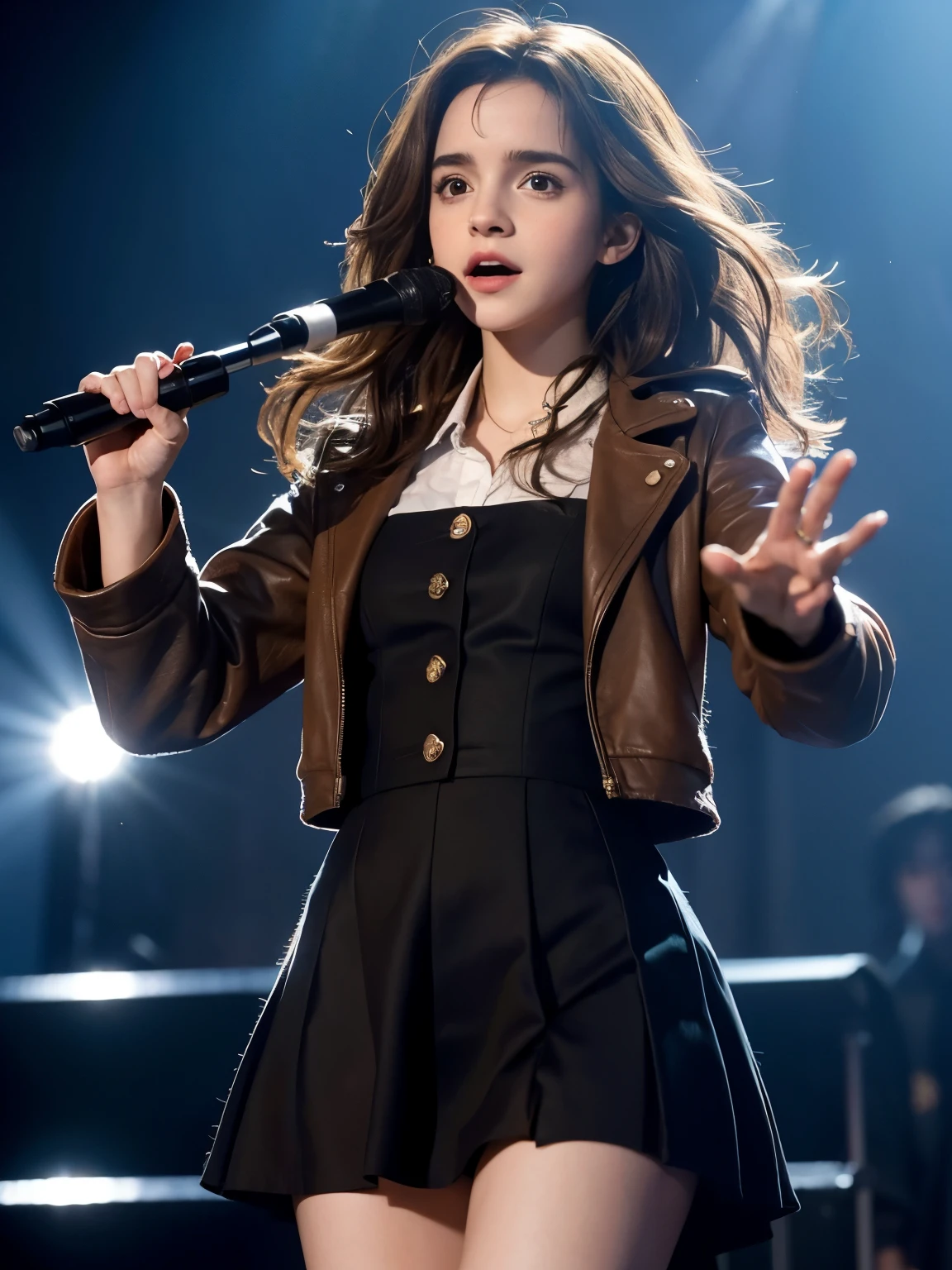 Hermione Granger, played by Emma Watson, becomes an idol,Sing and dance on stage,meticulous portrait