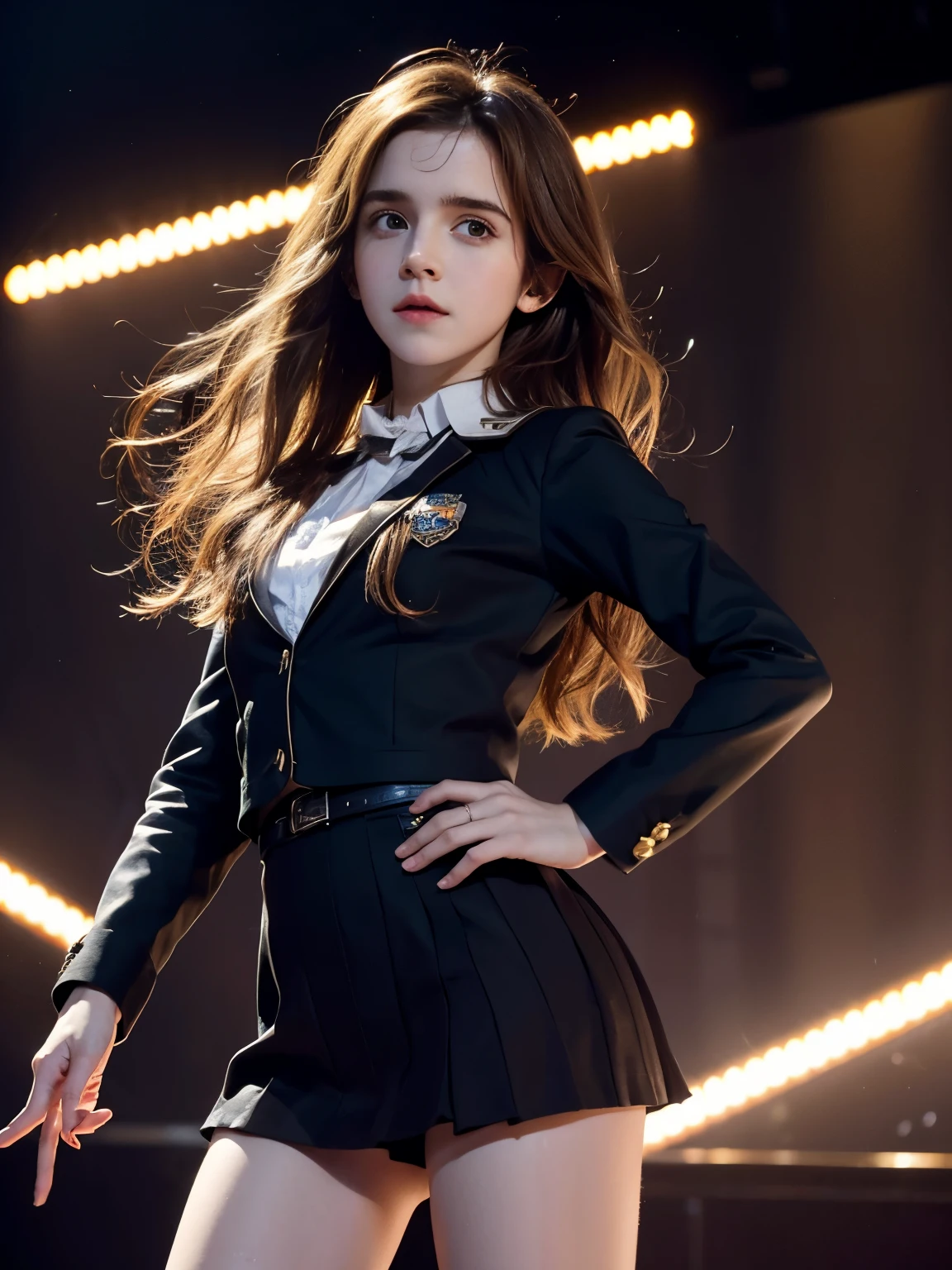 Hermione Granger, played by Emma Watson, becomes an idol，Sing and dance on stage，meticulous portrait