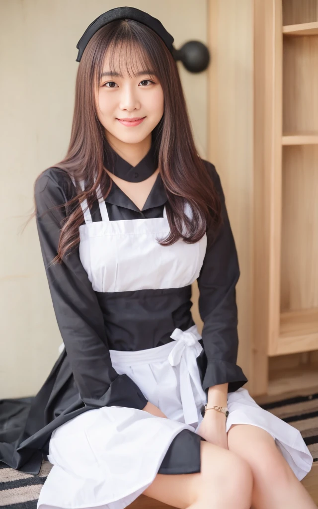 Masterpiece, best quality, 1 girl, empty eyes, Usurome, maid, smile