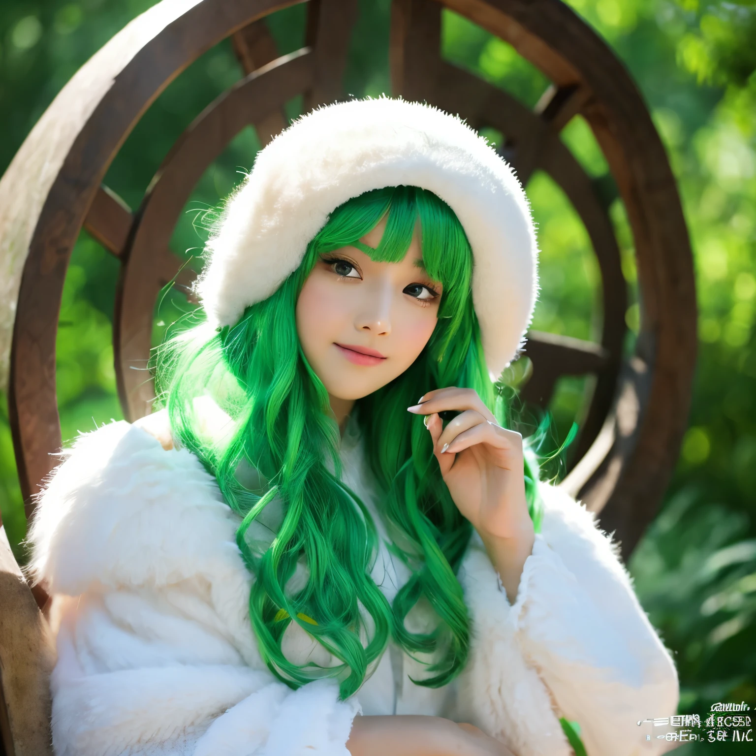 green hair soothing mysterious handsome spider anthropomorphic forest halo VTuber