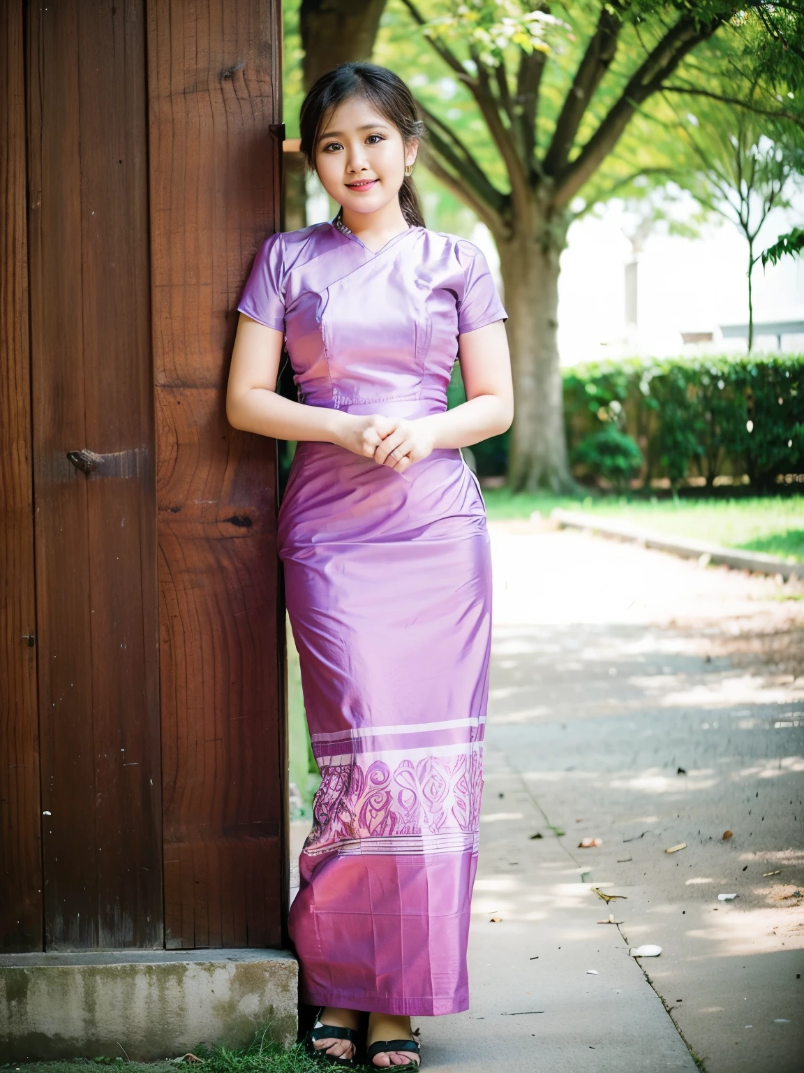Myanmar beautiful woman, full body, details, hight resolution, 18k