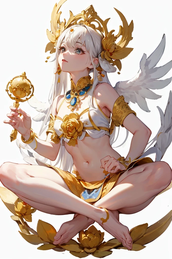 ((white background)),(master piece),(best quality),(ultra detailed),(realistic),(16k),(exquisite),(absurdres),((play the gakubiwa)),