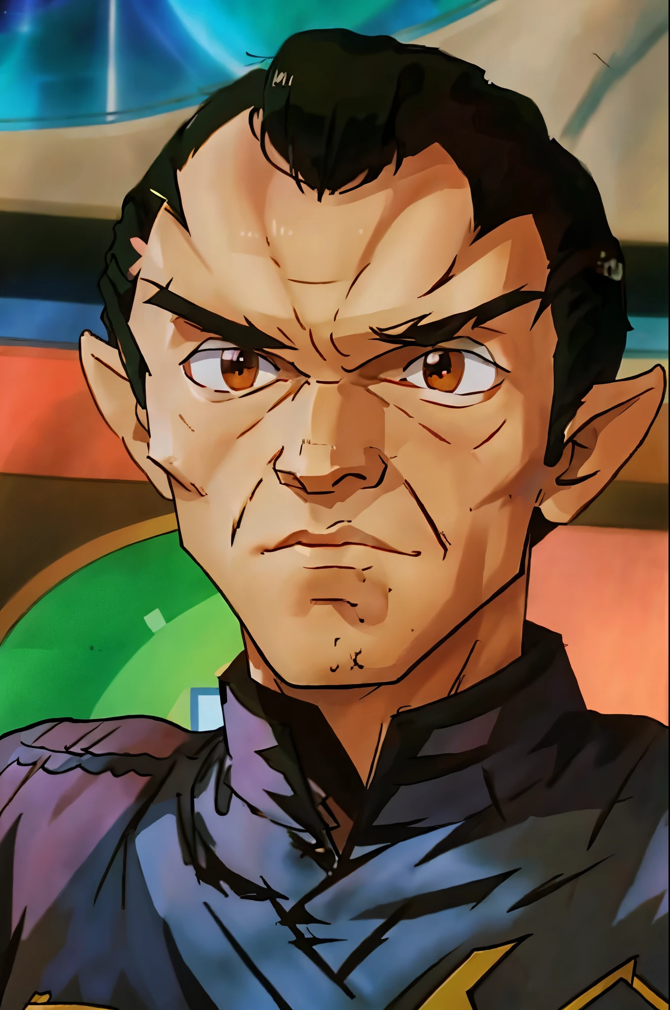 1 male romulan pointy eyebrows pointy ears forehead ridge 