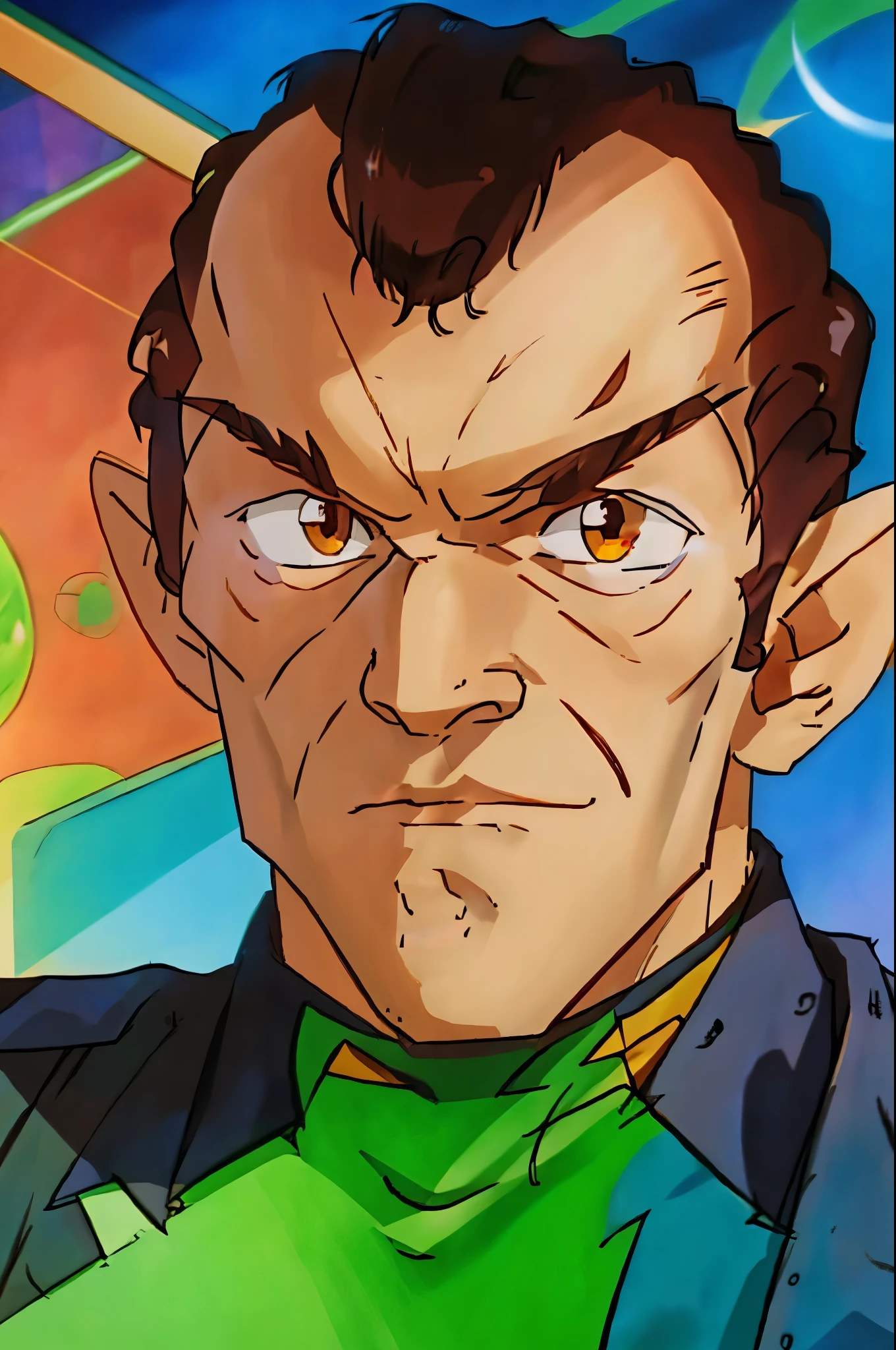 1 male romulan pointy eyebrows pointy ears forehead ridge 