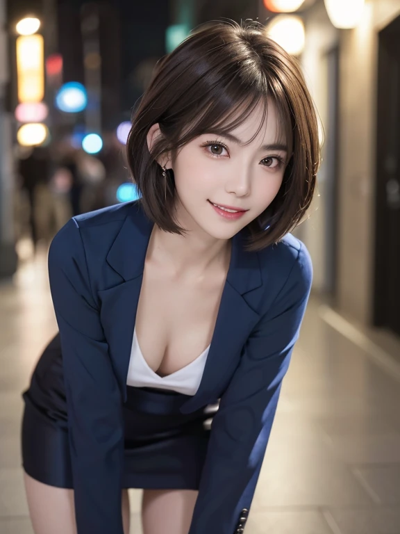 (Photorealistic), (ultra high realistic), (Ultra high definition), (ultra high detailed), (Increase contrast), ( girl、Extremely beautiful face, natural make up)(fair white skin)(sparkly eyes)A pretty woman with perfect figure, Cute face, Beautiful expression, (Lifelike face), Beautiful hairstyle, Realistic eyes, beautiful detail, (real looking skin), 、Beautiful skins, enticing, The ultra -The high-definition, A hyper-realistic, Realistic, Very detailed,, a short bob,Hair hanging over the ears、 bangss, (Wool short coat and knee-high boots、japanese cute idol, Tartan check)((Very short miniskirt)) Gentle smile, Brown hair,、The cleavage looks bold、beutiful breast、thin-waist、big butts、((Karaoke Box))face lights