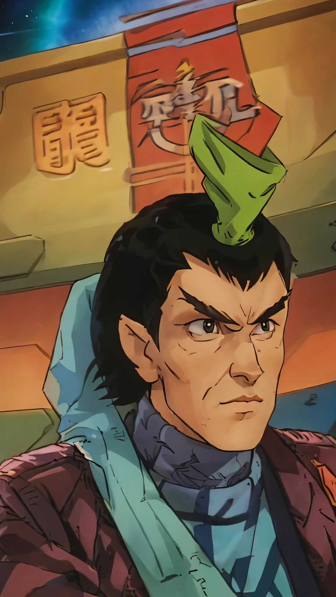 1 male romulan pointy eyebrows pointy ears forehead ridge 