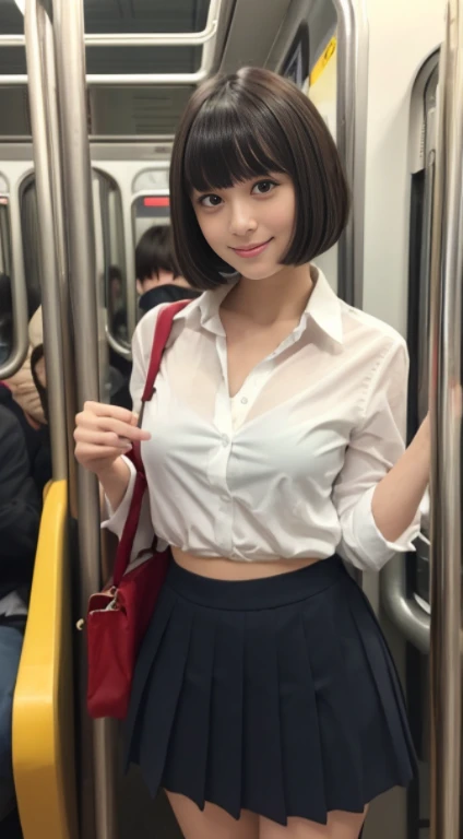 2 womenと1 male、(((Photo from below:1.4)))、(((Viewer films two women from a low angle..:1.3)))、(((two womenは聴衆に気づいていない.))),(cute profile)、(((2 women、、high school uniform、white cutter shirt、mini pleated skirt:1.3)))、((1 male、50 years old、Middle-aged fat、suit figure)),((Man stands behind 2 women、women hugging))((two women'Shirt is unbuttoned.、the man puts his right hand inside his shirt and touches the breasts of two women.......:1.4))、((the man'left hand touches woman'Private part.)),(very detailed beautiful face of one young girl), Great look and best quality:1.4), (Super detailed), (8K Dende Wallpaper), very detailed, High resolution RAW color photos, professional photography, realistic portrait, wonderful face and eyes, brown eyes, In 8K、very detailed美少女の詳細な顔、very detailed目、very detailed肌、very detailed指、very detailed鼻、very detailed詳細な口、perfect anatomy、detailed background、detailed clothing、2 beautiful girls、(16:1.2)、16 years olds、realistic body、body like a model、((realistic beautiful girl))、small、white skin、glowing skin、((very short and beautiful black hair))、((Nogizaka ))、((troubled face:1.2))、bangs: 1.5、cute face、Real-looking face、delicate eyes、((Inside a crowded subway car:1.3))、((high school uniform、Private parts and breasts appear..))、16 years old,、((2 women d))、please open your legs、((Domestic parts are now available.......................))、((shaved pussy))、((small breasts and small nipples............)), Depth of written boundary, full shot、Female name、Japanese、16 years old、(beautiful face:1.5)、(nnything)