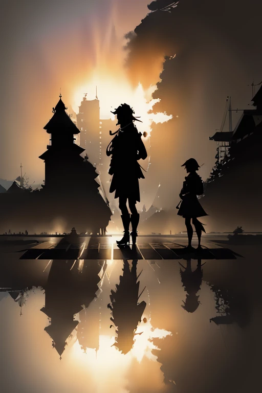 mj, RTX, 4k, HDR, close-up, watercolor, portrait, ((masterpiece)),((best quality)), (silhouette:2), highly detailed line reminiscent of Karn Griffiths, imbued with bold texture light and airy, movement with featuring hyper-realistic characters, pastel, elegance, dramatic lighting, expressive angle, matte, concept art, linkivera, style Makoto Shinkai, Jamie Wyeth, James Gillard, Edward Hopper, Greg Rutkowski Studio Ghibli Genshin Impact