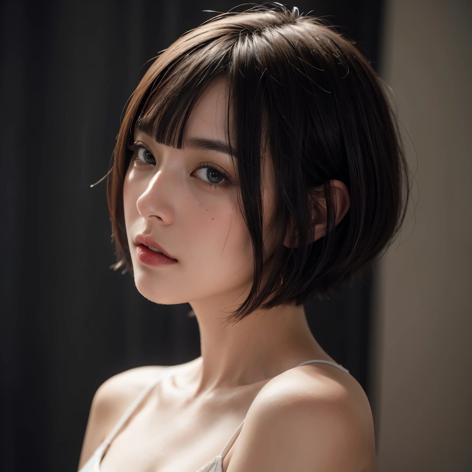 masterpiece, best quality, 1 girl, very short bob hair,