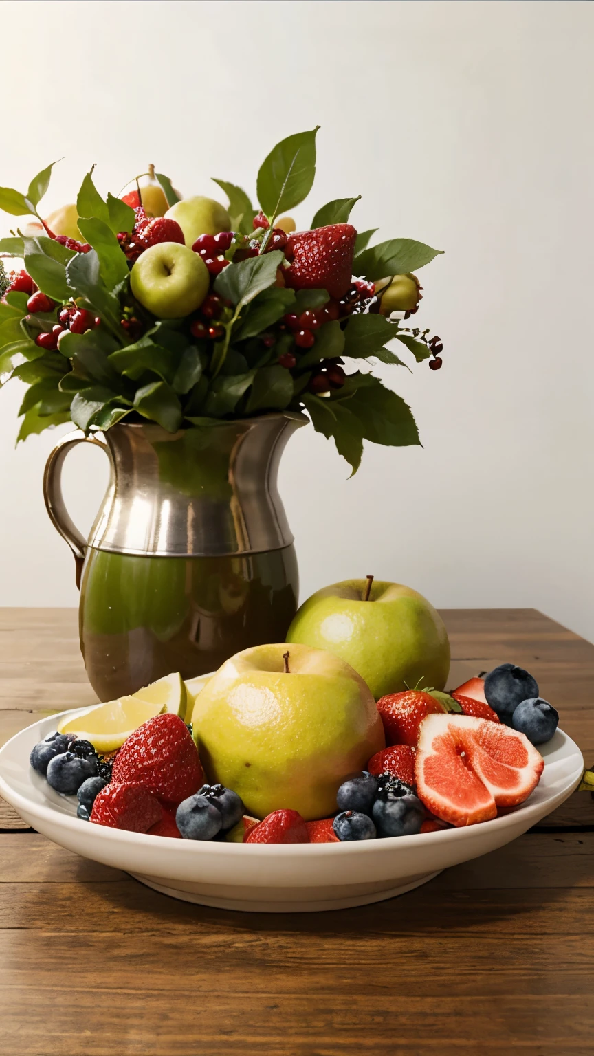 Fresh fruit on the table, photos, realistic, best quality, details
