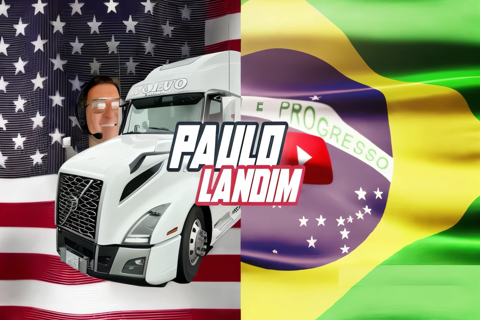 a close up of a truck with a bandeira in the background, reboque, paul 