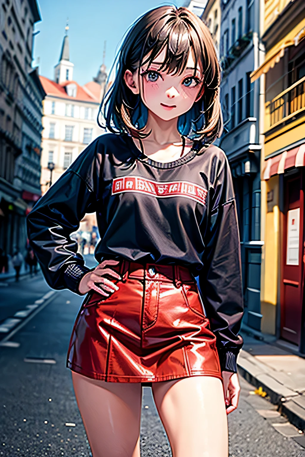highest quality, detailed background, girl, ,Euro_street, random_wear,