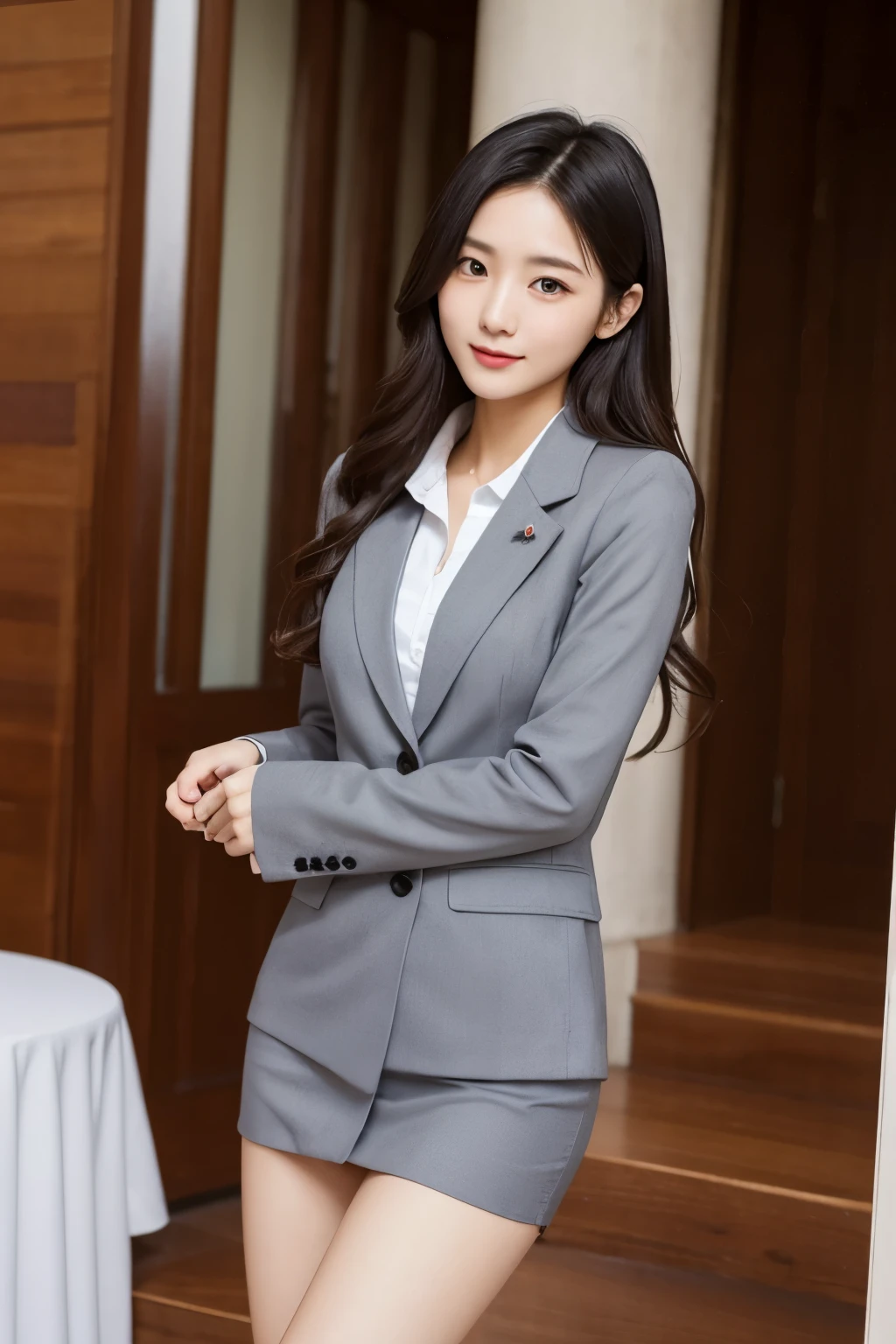Limited Japanese, 4 females, beautiful face, Are thin, skirt suit, Hotel
