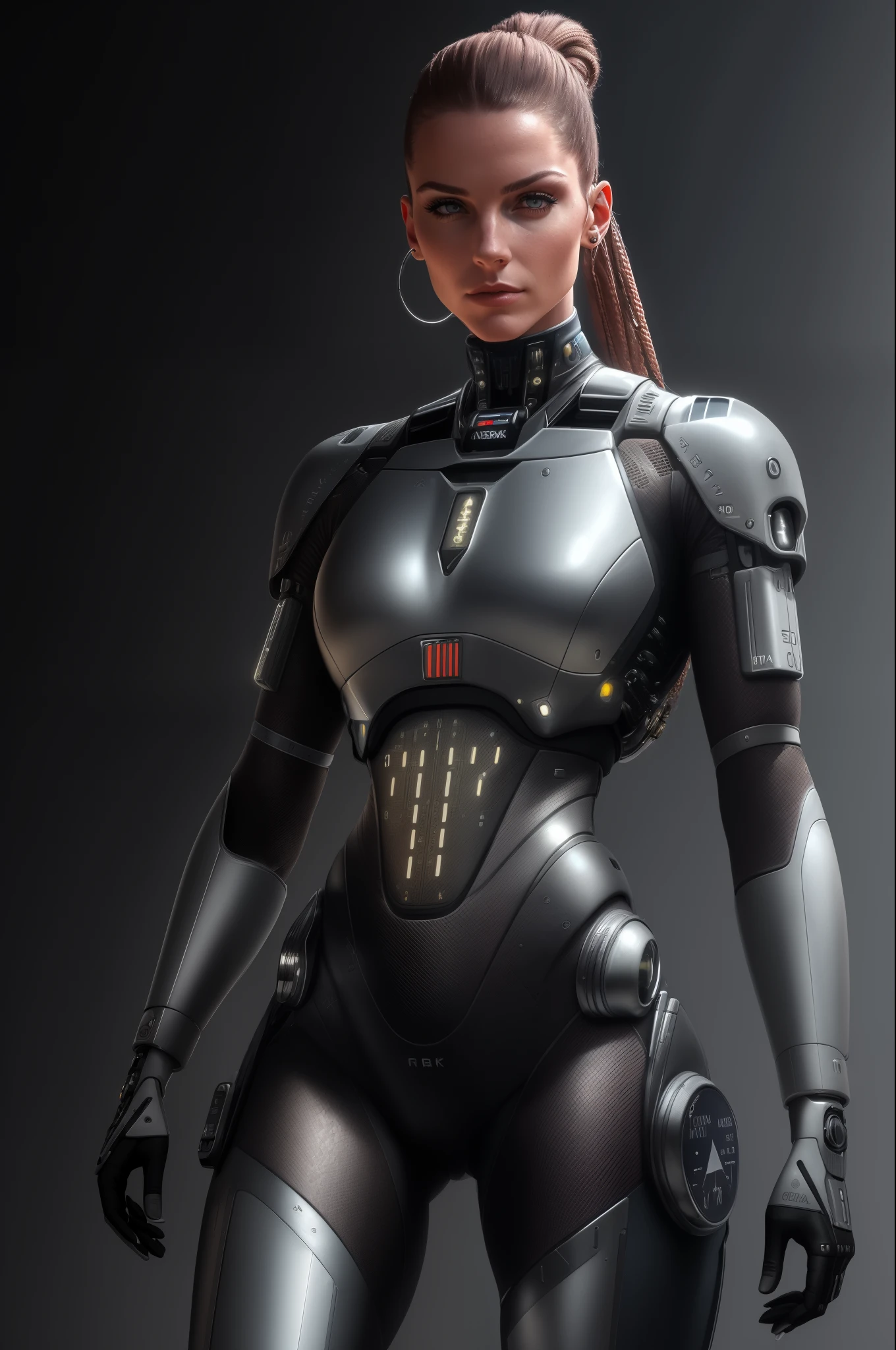 ((attractive modern female military with cybernetic limbs part cyborg on patrol)), cinematographic, Dynamic Posture, detalhes finos, reflections, 8k, ((tiro escuro)), sdet volumetric lights, (Retroiluminado:1.3), (fotorrealista),  (Estilo-vidro), HDR, sem serrilhado, 8k, ((Syd Mead)), sharp details, ((obra de arte)), (pictorial), (boa anatomia), (good proportions), (good composition),