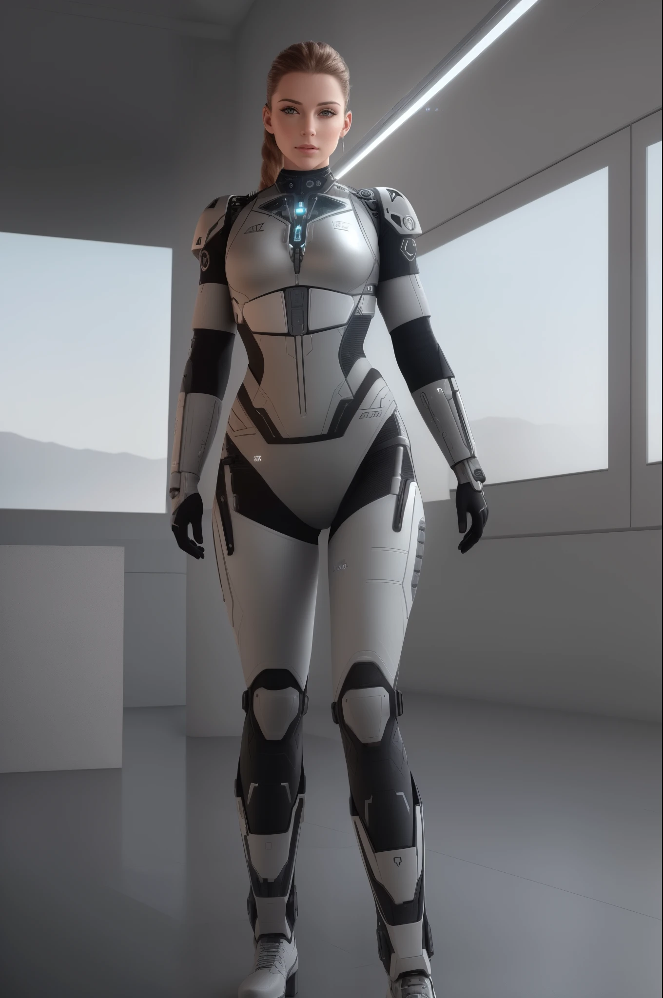 ((attractive modern female military with cybernetic limbs part cyborg on patrol)), cinematographic, Dynamic Posture, detalhes finos, reflections, 8k, ((tiro escuro)), sdet volumetric lights, (Retroiluminado:1.3), (fotorrealista),  (Estilo-vidro), HDR, sem serrilhado, 8k, ((Syd Mead)), sharp details, ((obra de arte)), (pictorial), (boa anatomia), (good proportions), (good composition),