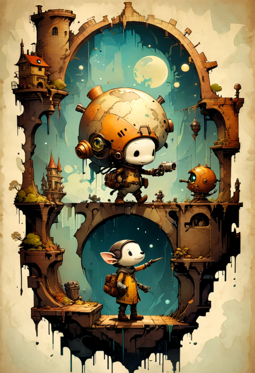 map on the wall, by Brian Kesinger, best quality, masterpiece, 8k