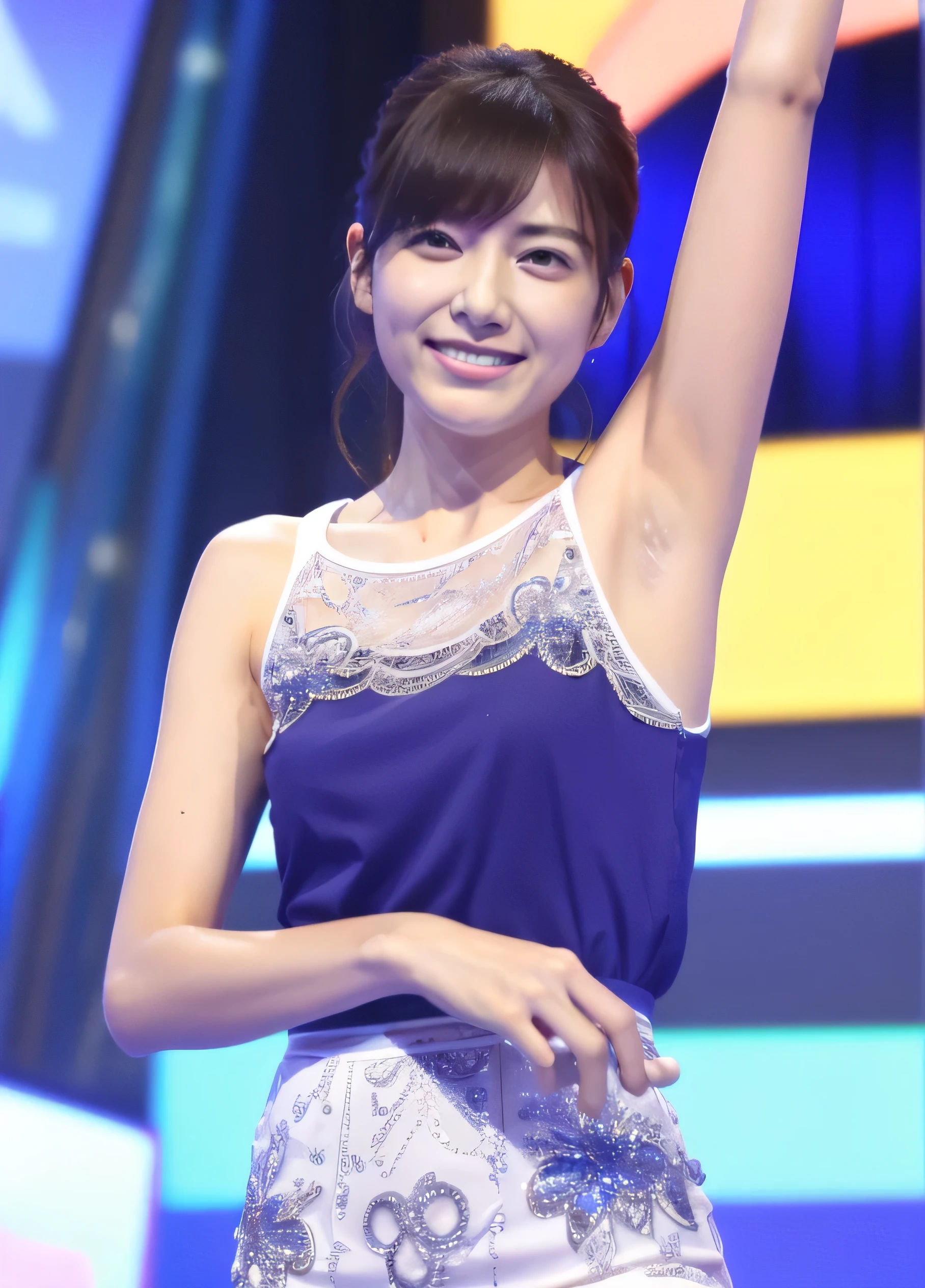 masterpiece,highest quality,is taller, 1 girl, (announcer),armpit