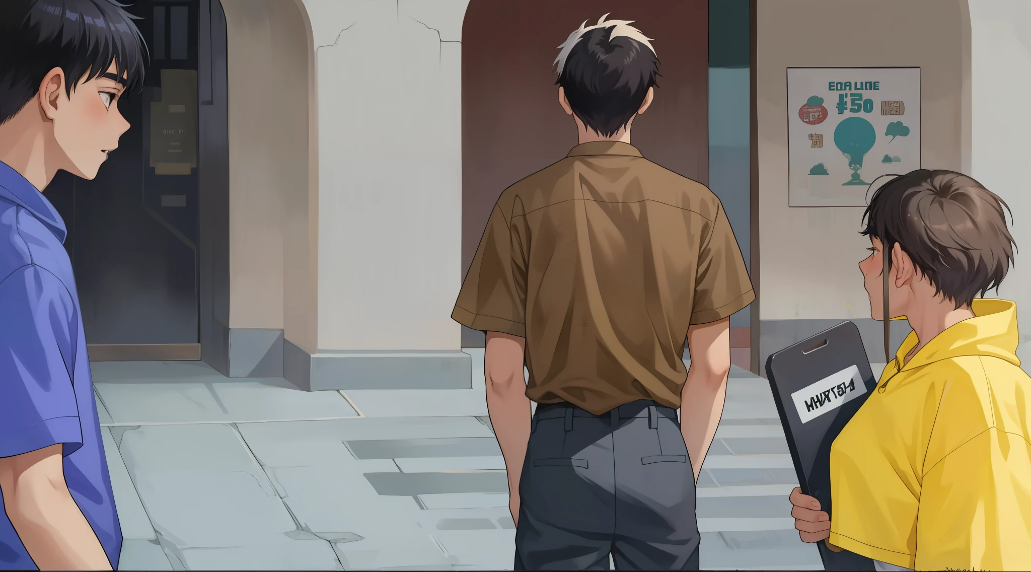 15 year old boy walking