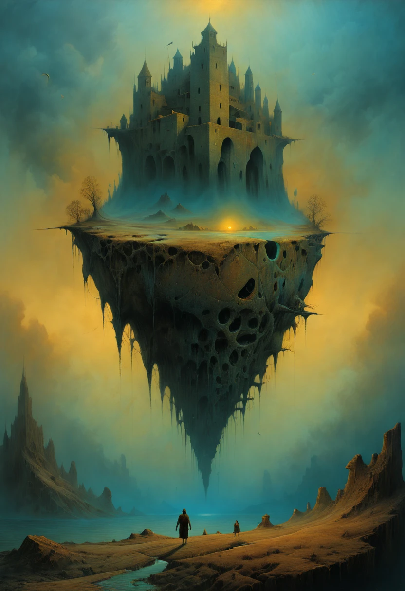 treasure map by Zdzislaw Beksinski, (best quality, masterpiece, Representative work, official art, Professional, 8k)