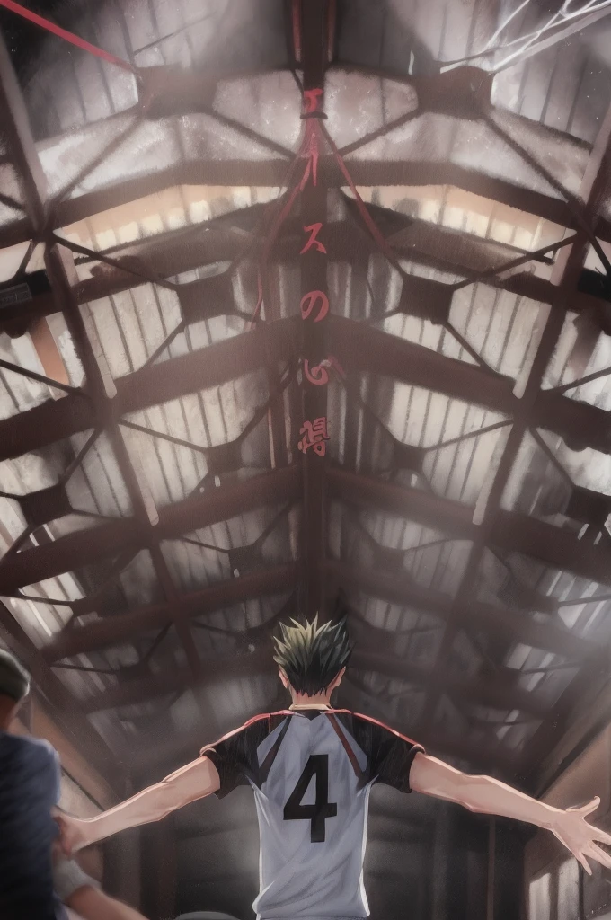 anime poster of a man with his arms outstretched in a gym, anime cover, key visual, from yowamushi pedal, today's featured anime still, ( ( ( anime ) ) ), official art, highschool background, hunter x hunter, sankakucomplex anime image, hunterxhunter, screenshot from a 2012s anime