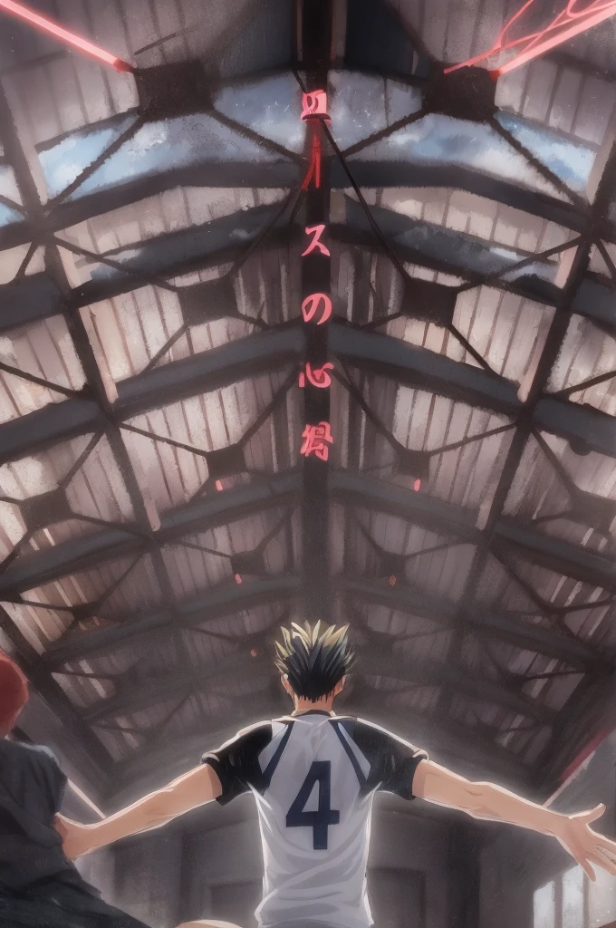 anime poster of a man with his arms outstretched in a gym, anime cover, key visual, from yowamushi pedal, today's featured anime still, ( ( ( anime ) ) ), official art, highschool background, hunter x hunter, sankakucomplex anime image, hunterxhunter, screenshot from a 2012s anime